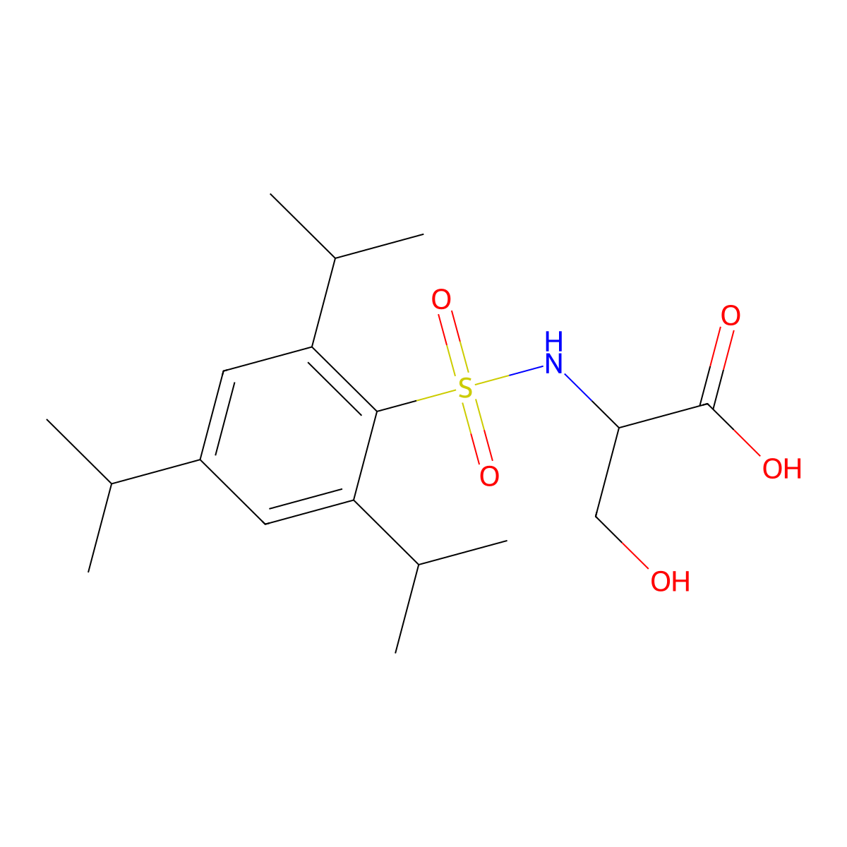 (S)-3-Hydroxy-2-(2,4,6-triisopropylphenylsulfonamido)propanoic acid molecular structure, CAS 159155-05-2