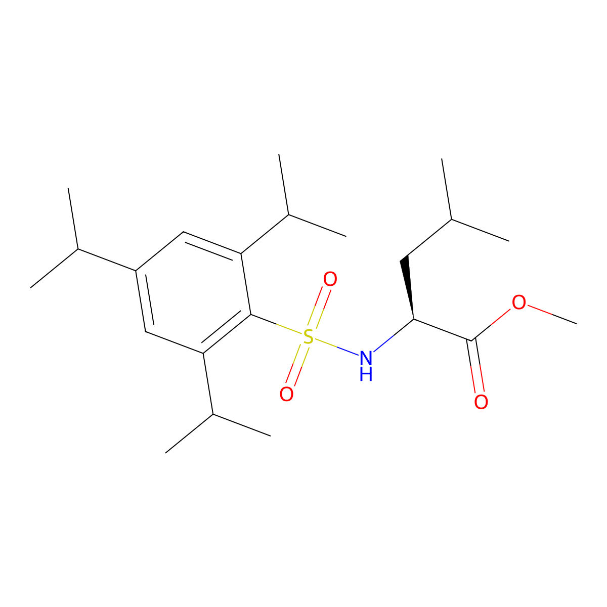 Methyl 4-methyl-2-{[(2,4,6-triisopropylphenyl)sulfonyl]amino}pentanoate molecular structure, CAS 159155-14-3