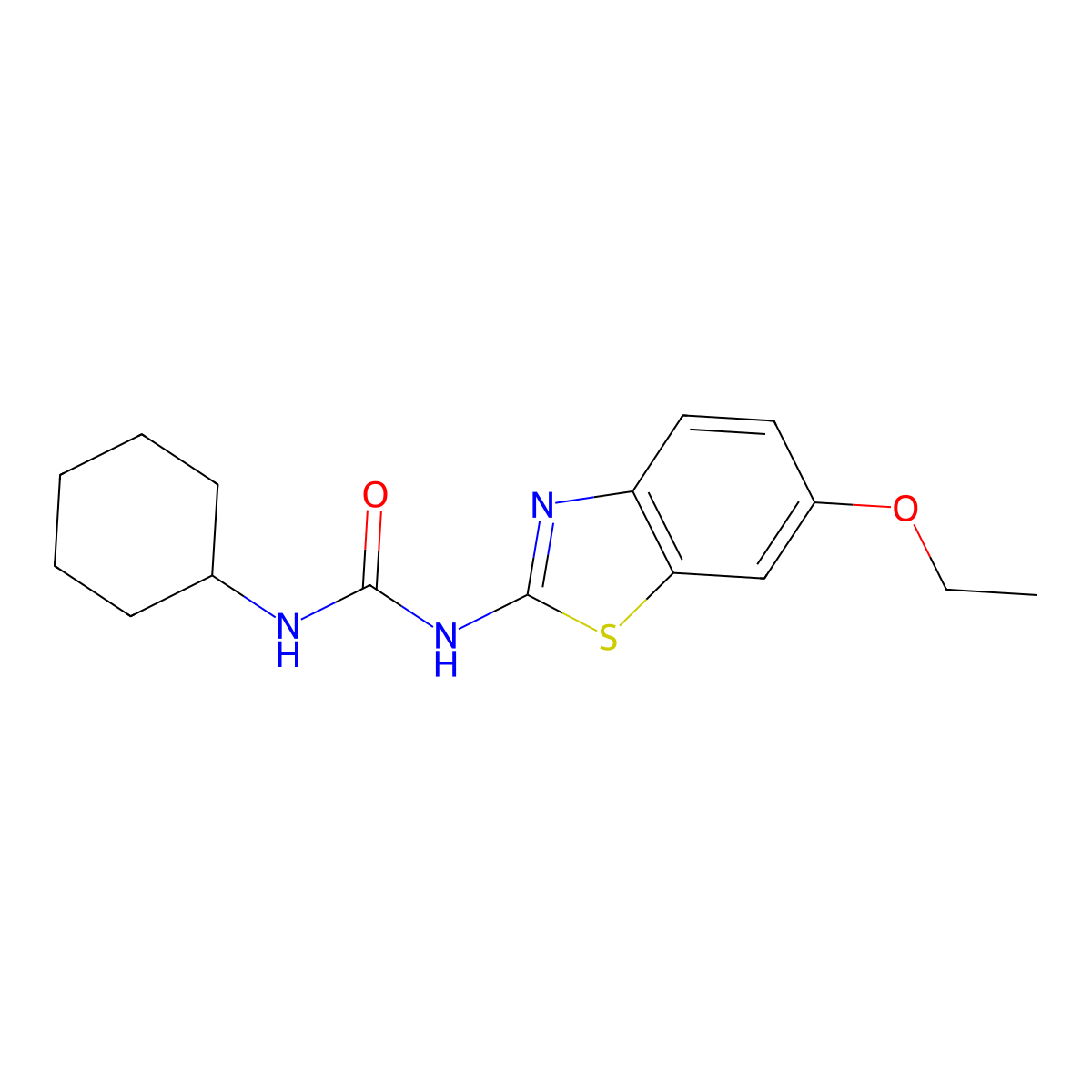 1-Cyclohexyl-3-(6-ethoxy-1,3-benzothiazol-2-yl)urea molecular structure, CAS 159155-46-1