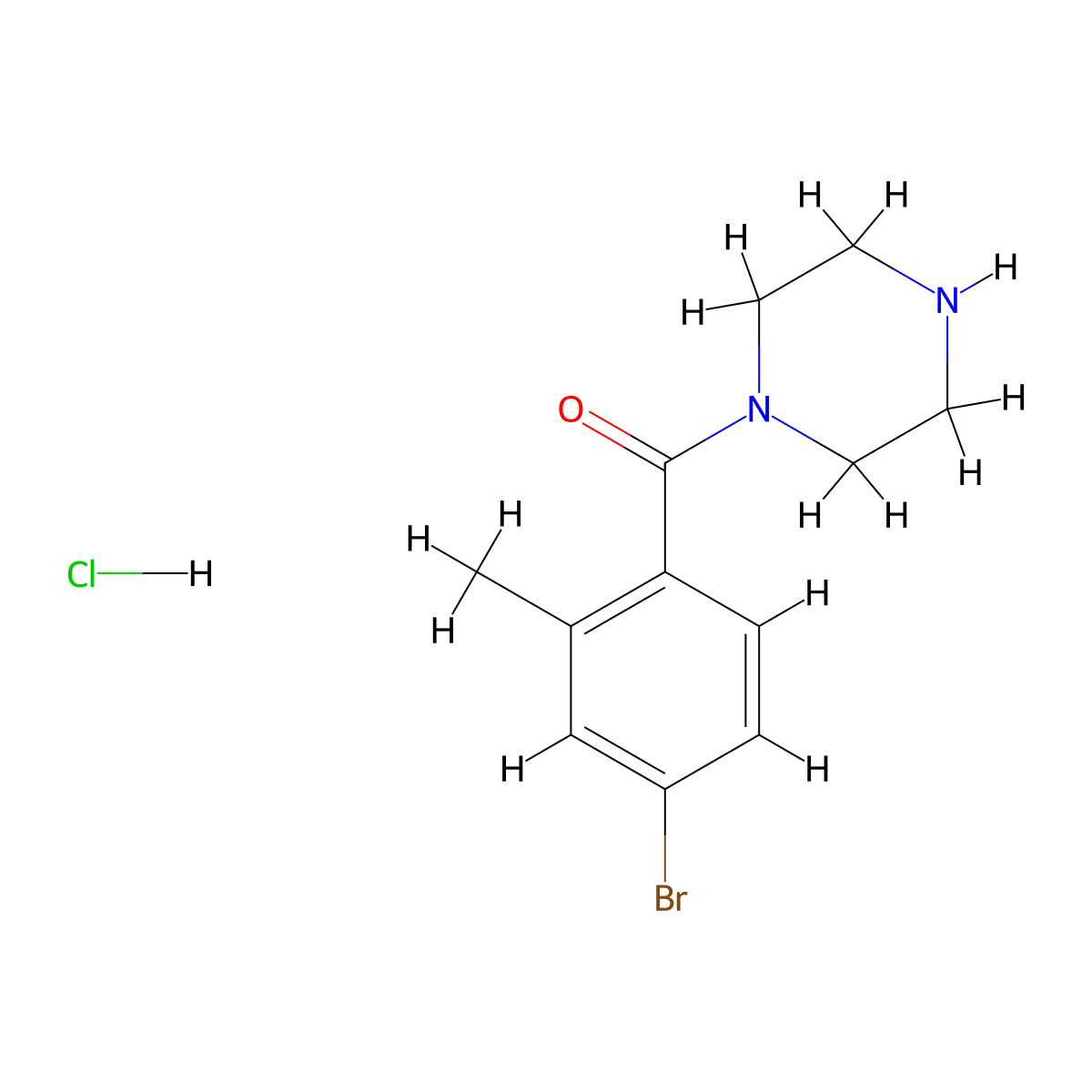 1-(4-Bromo-2-methylbenzoyl)piperazine hydrochloride molecular structure, CAS 1591624-40-6