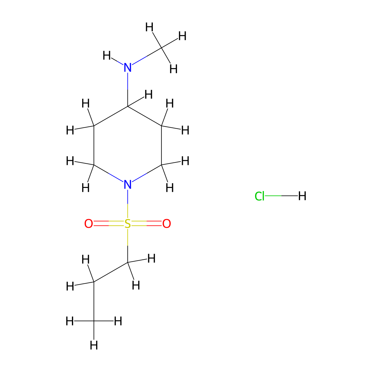 N-methyl-1-(propylsulfonyl)piperidin-4-amine hydrochloride molecular structure, CAS 1591652-79-7