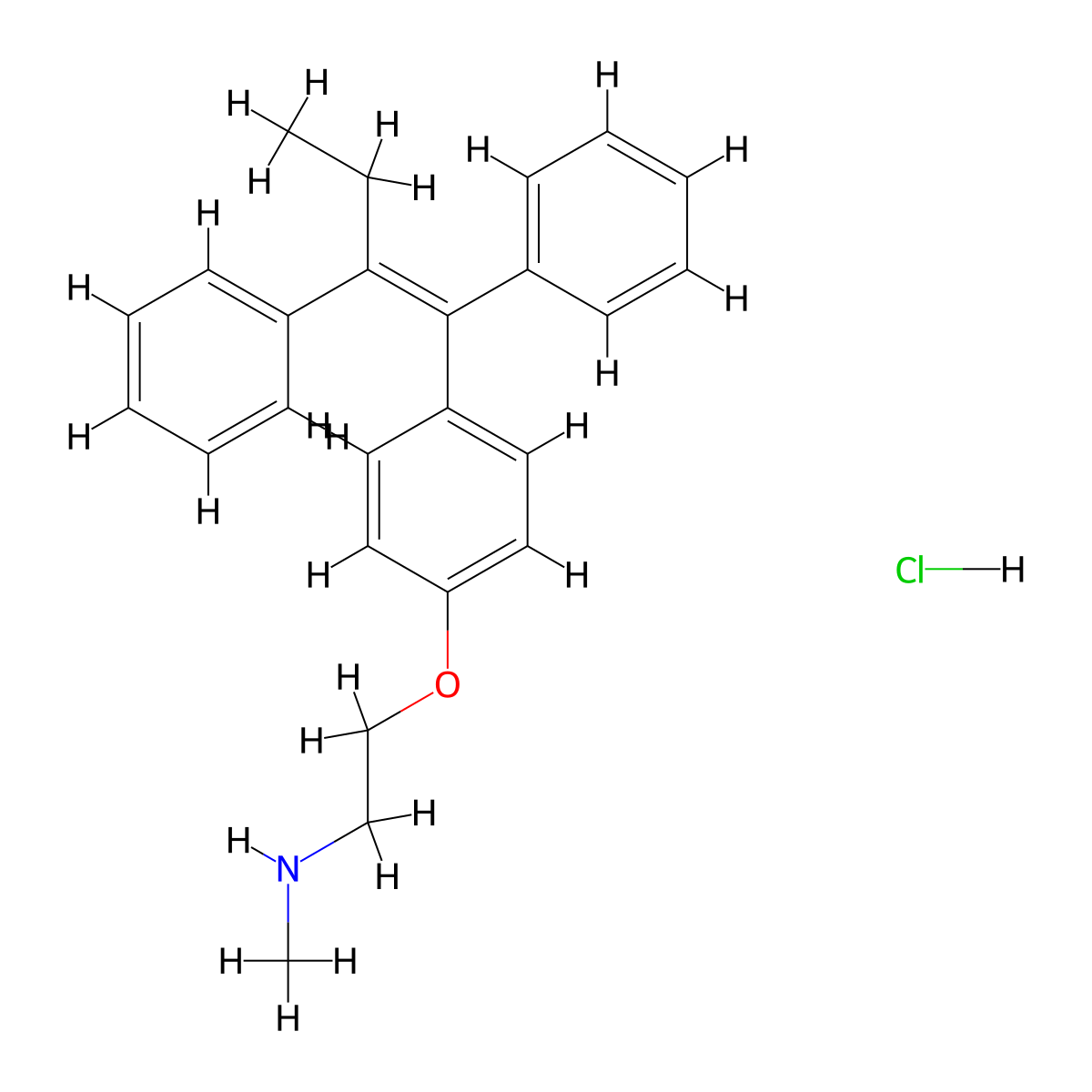 N-Desmethyltamoxifen hydrochloride molecular structure, CAS 15917-65-4
