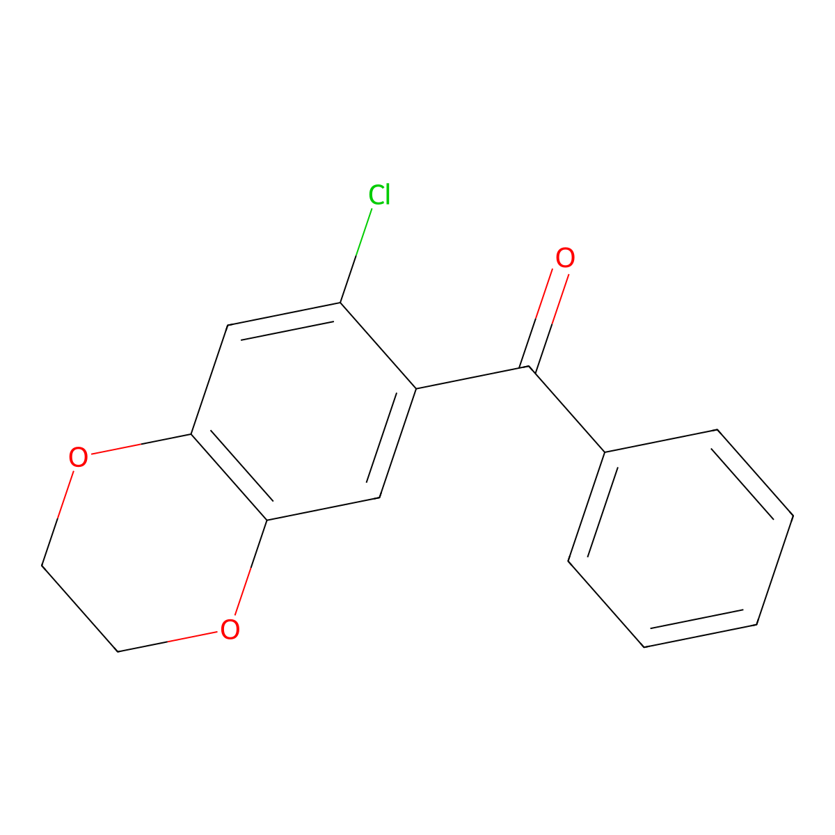 (7-Chloro-2,3-dihydro-1,4-benzodioxin-6-yl)phenylmethanone molecular structure, CAS 159175-59-4