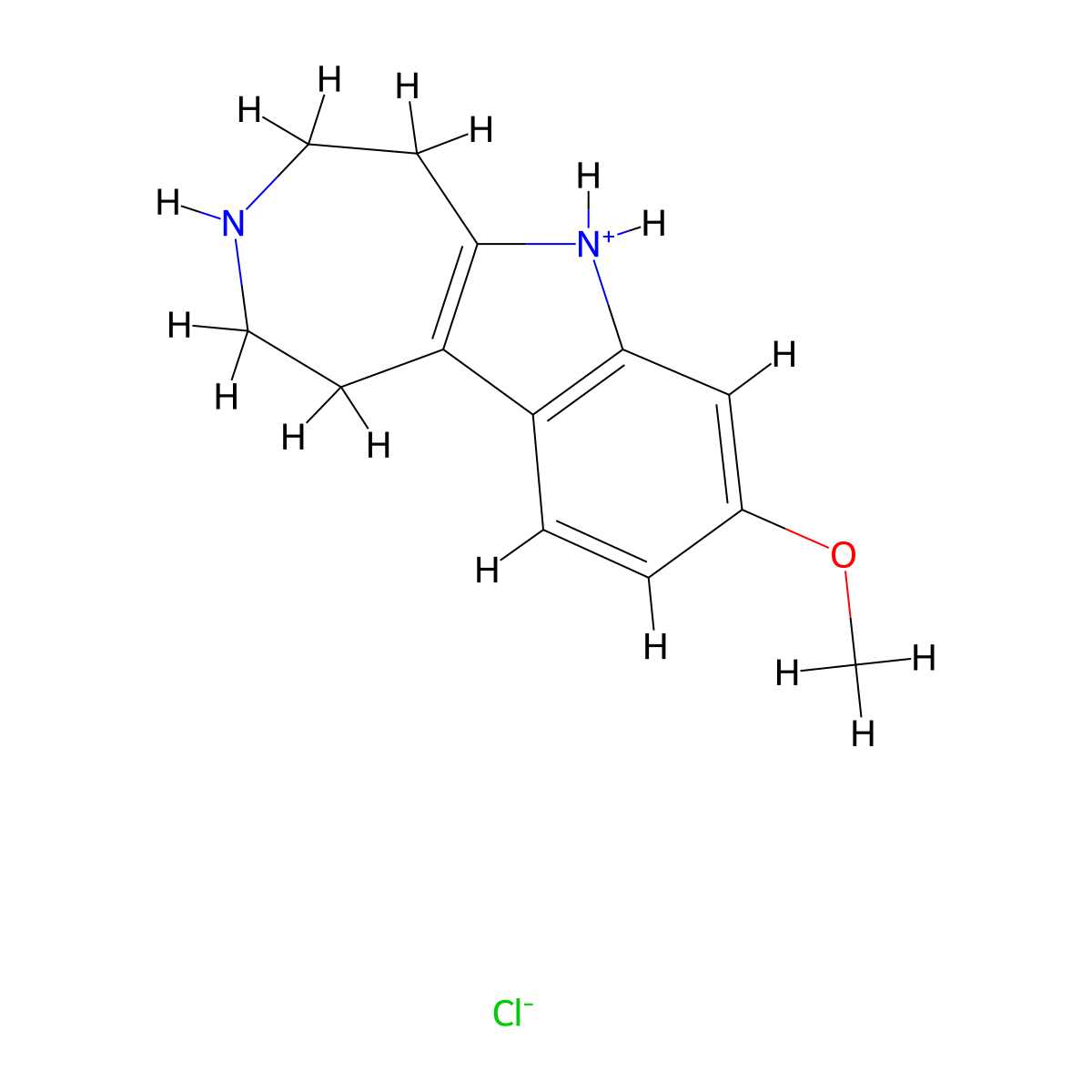 Azepino(4,5-b)indole, 1,2,3,4,5,6-hexahydro-8-methoxy-, monohydrochloride molecular structure, CAS 15918-71-5
