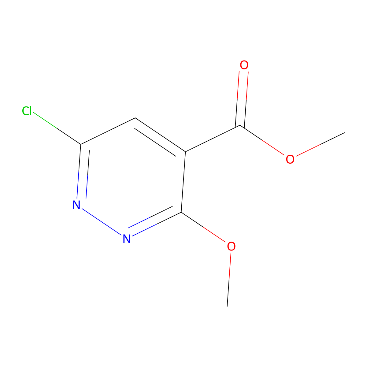 Methyl 6-chloro-3-methoxypyridazine-4-carboxylate molecular structure, CAS 1591827-16-5
