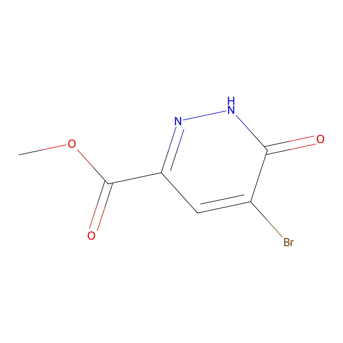 Methyl 5-bromo-6-oxo-1,6-dihydropyridazine-3-carboxylate molecular structure, CAS 1591827-38-1