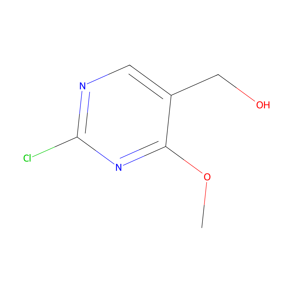 (2-Chloro-4-methoxypyrimidin-5-yl)methanol molecular structure, CAS 1591828-63-5