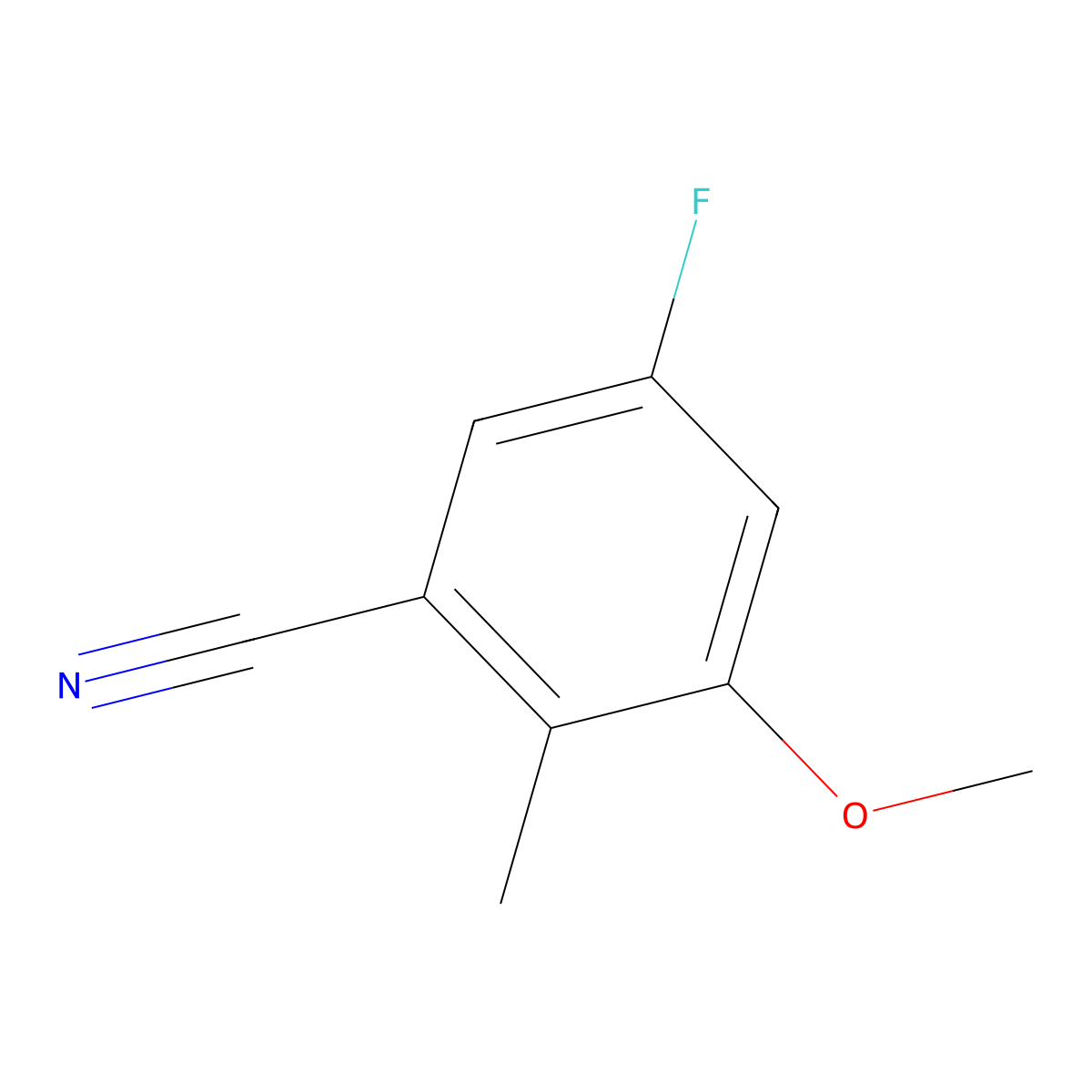 5-Fluoro-3-methoxy-2-methylbenzonitrile molecular structure, CAS 1591829-01-4