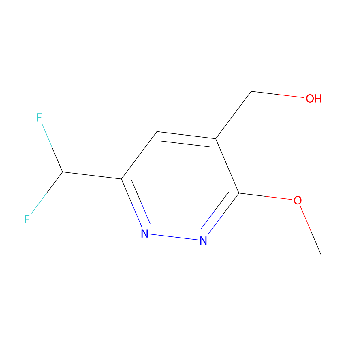 [6-(Difluoromethyl)-3-methoxypyridazin-4-yl]methanol molecular structure, CAS 1591829-26-3