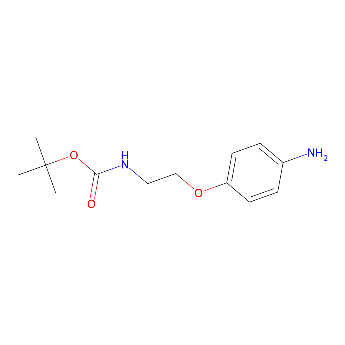 tert-butyl N-[2-(4-aminophenoxy)ethyl]carbamate molecular structure, CAS 159184-15-3