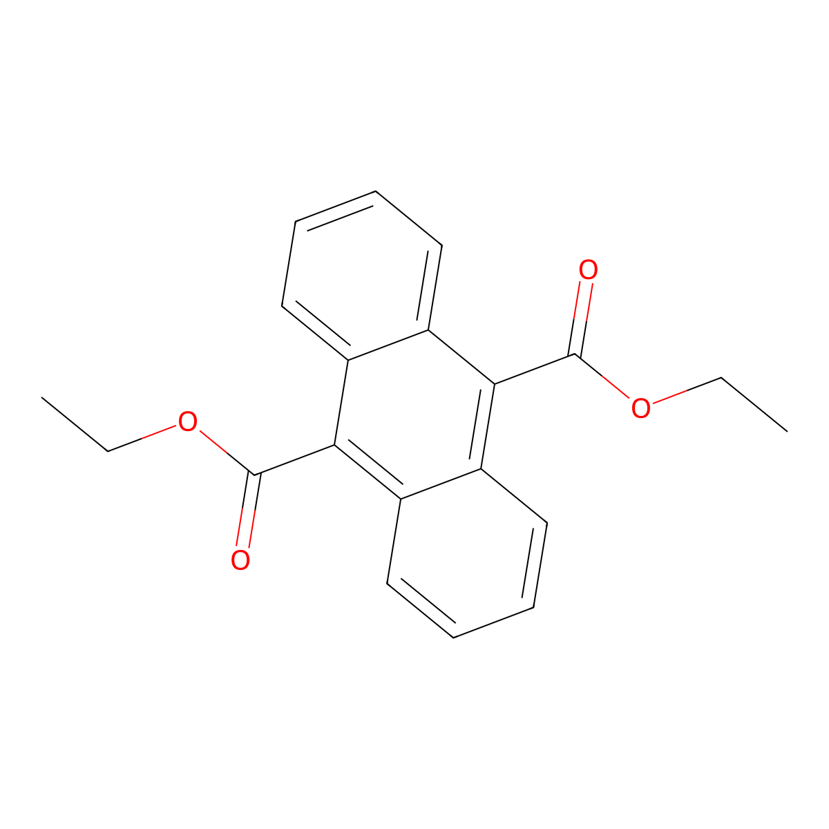 Diethyl anthracene-9,10-dicarboxylate molecular structure, CAS 159185-35-0