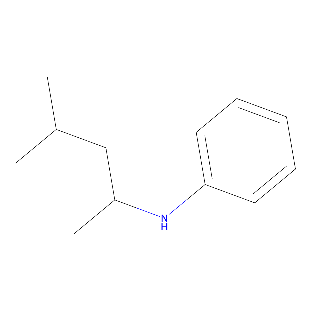 N-(4-methylpentan-2-yl)aniline molecular structure, CAS 15919-49-0