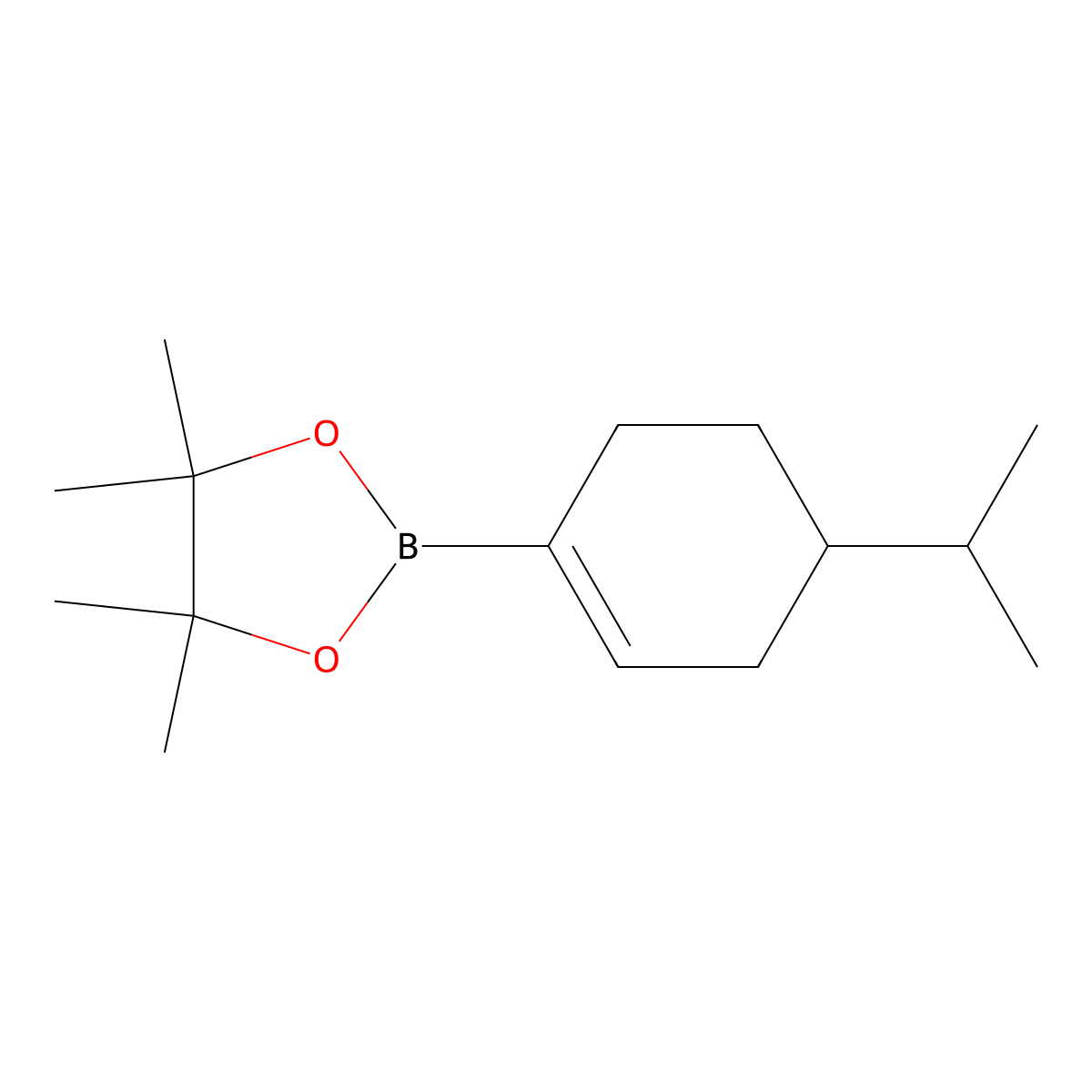 4,4,5,5-Tetramethyl-2-[4-(propan-2-yl)cyclohex-1-en-1-yl]-1,3,2-dioxaborolane molecular structure, CAS 1591906-87-4
