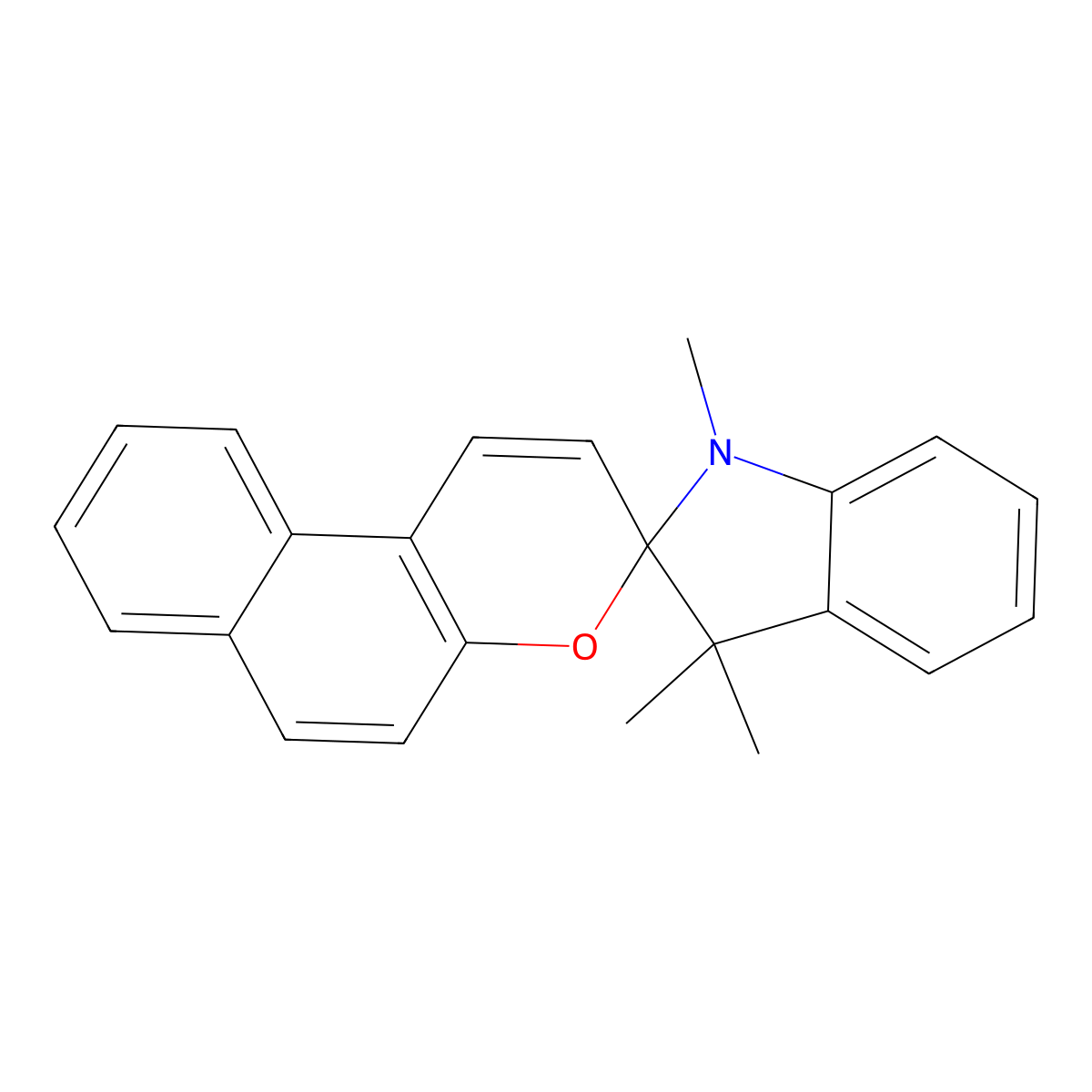 1,3,3-Trimethylindolino-beta-naphthopyrylospiran molecular structure, CAS 1592-43-4
