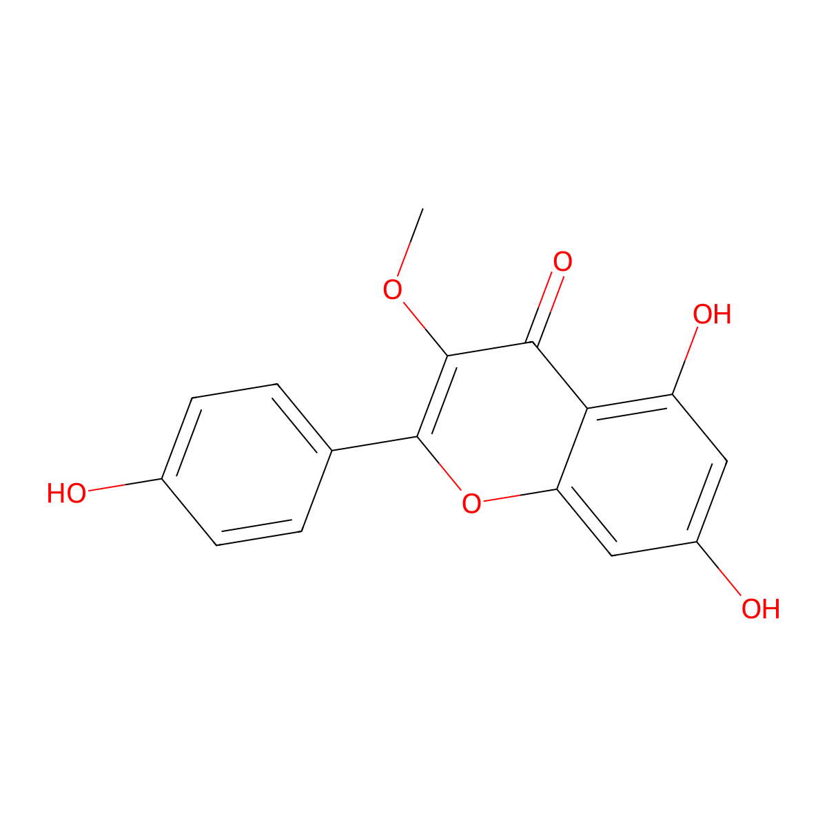 Isokaempferide molecular structure, CAS 1592-70-7
