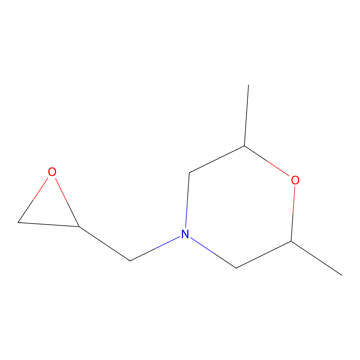 rac-(2R,6S)-2,6-dimethyl-4-[(oxiran-2-yl)methyl]morpholine molecular structure, CAS 1592016-15-3