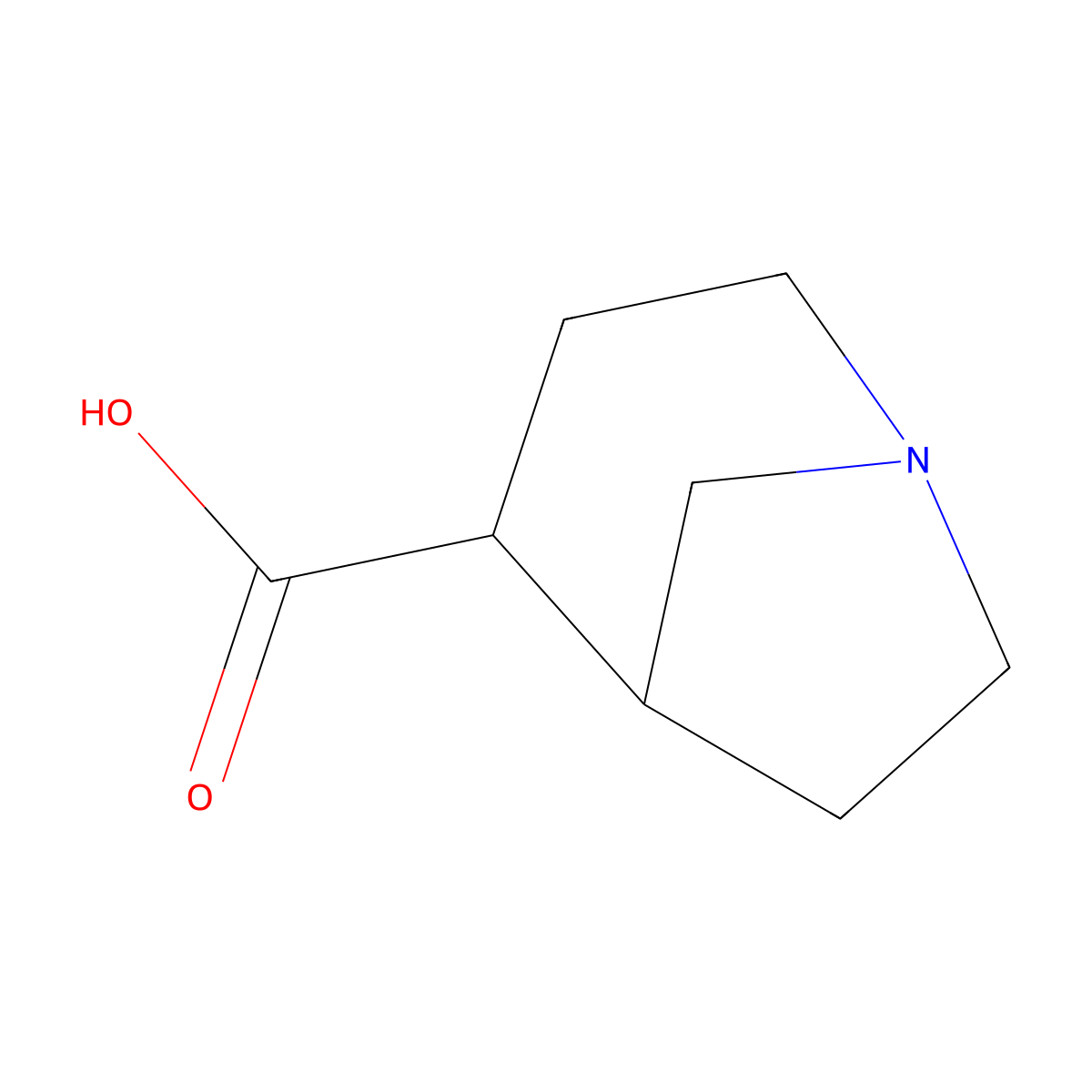 1-Azabicyclo[3.2.1]octane-4-carboxylic acid molecular structure, CAS 1592076-81-7