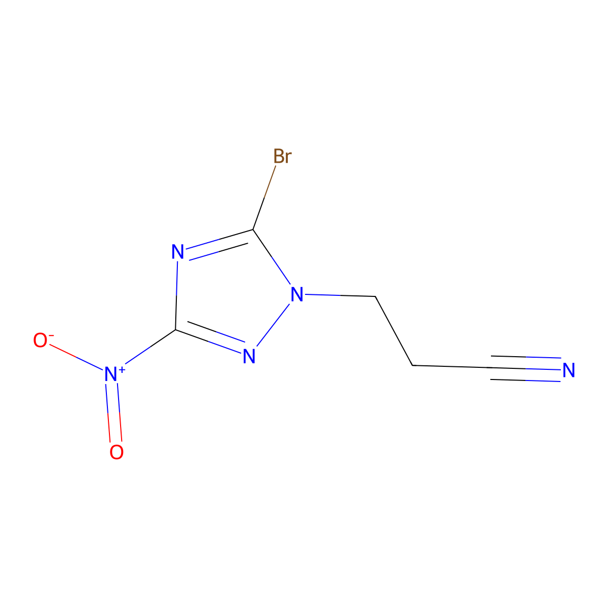 3-(5-bromo-3-nitro-1H-1,2,4-triazol-1-yl)propanenitrile molecular structure, CAS 159209-56-0