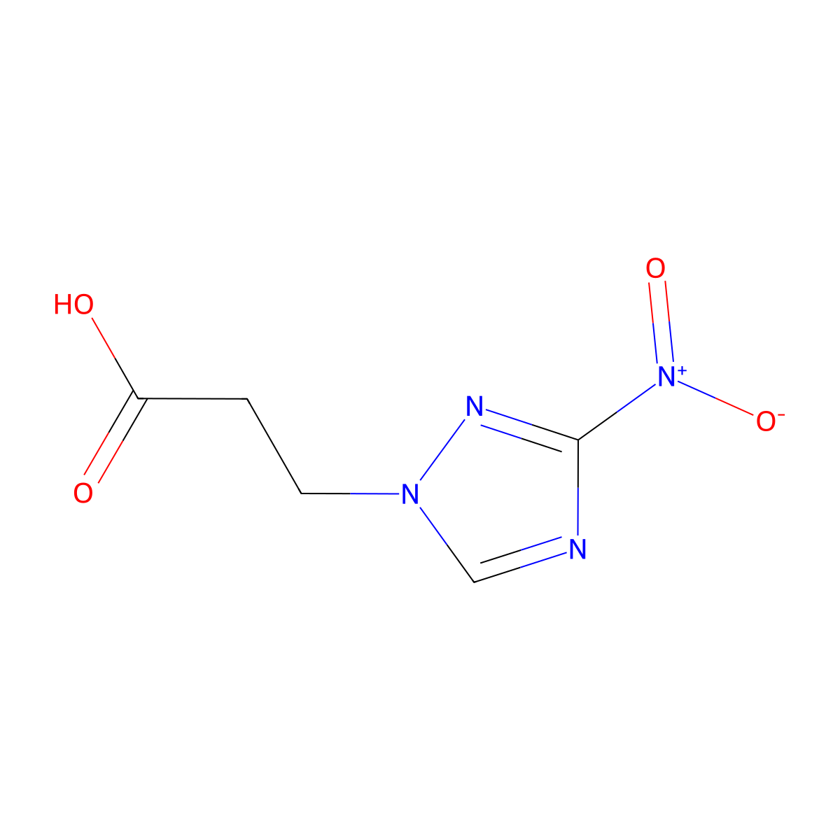 3-(3-nitro-1H-1,2,4-triazol-1-yl)propanoic acid molecular structure, CAS 159209-58-2
