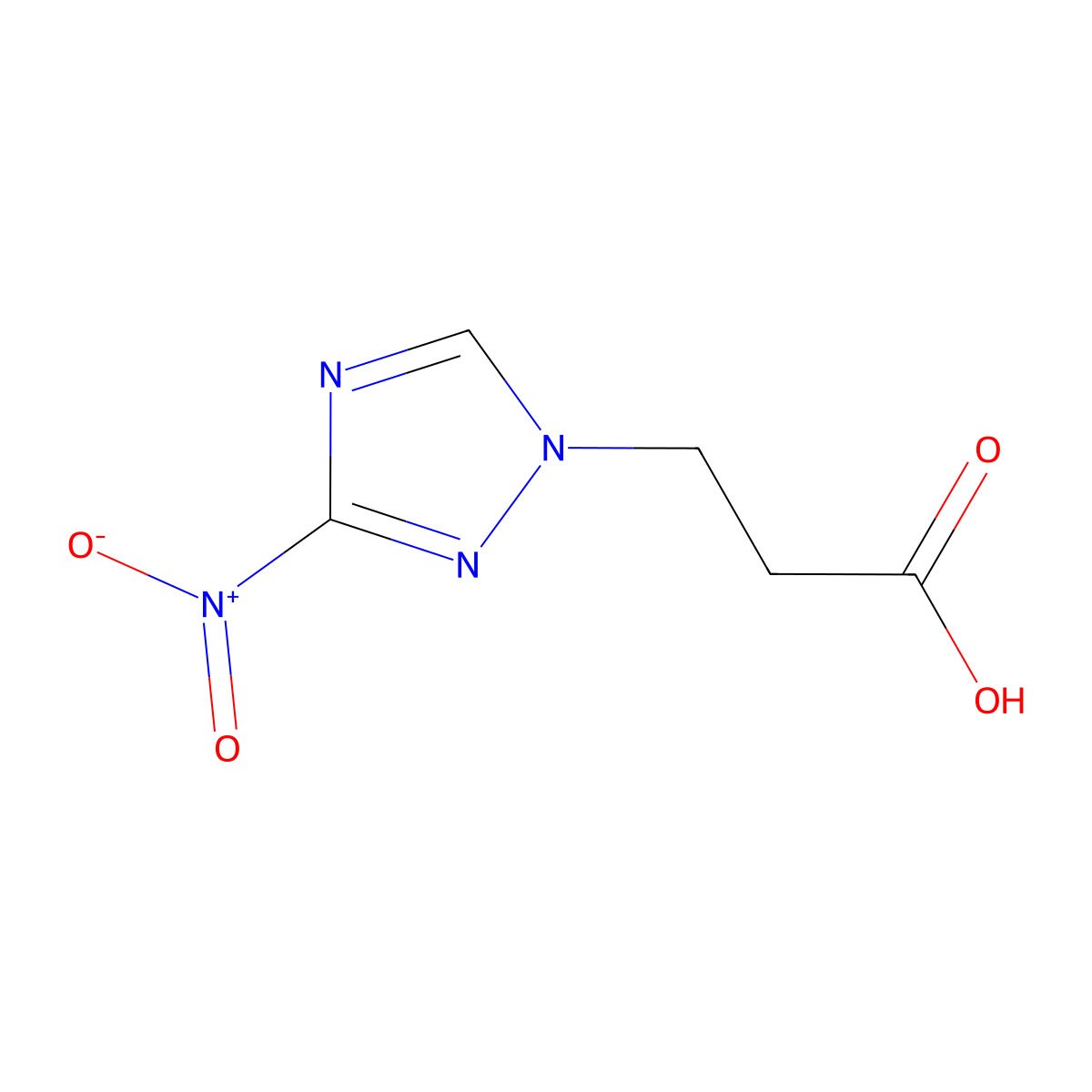 3-(3-nitro-1H-1,2,4-triazol-1-yl)propanoic acid molecular structure, CAS 159209-58-2