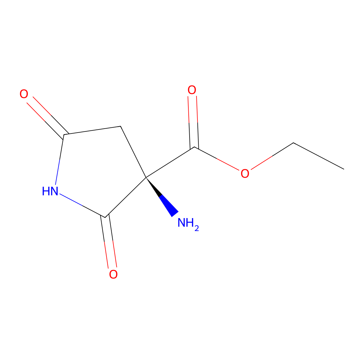 (2R)-2-amino-2-ethoxycarbonylsuccinimide molecular structure, CAS 159213-18-0