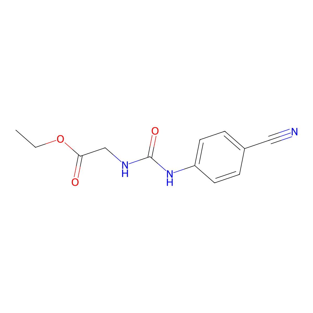 Ethyl 2-{[(4-cyanophenyl)carbamoyl]amino}acetate molecular structure, CAS 159216-53-2