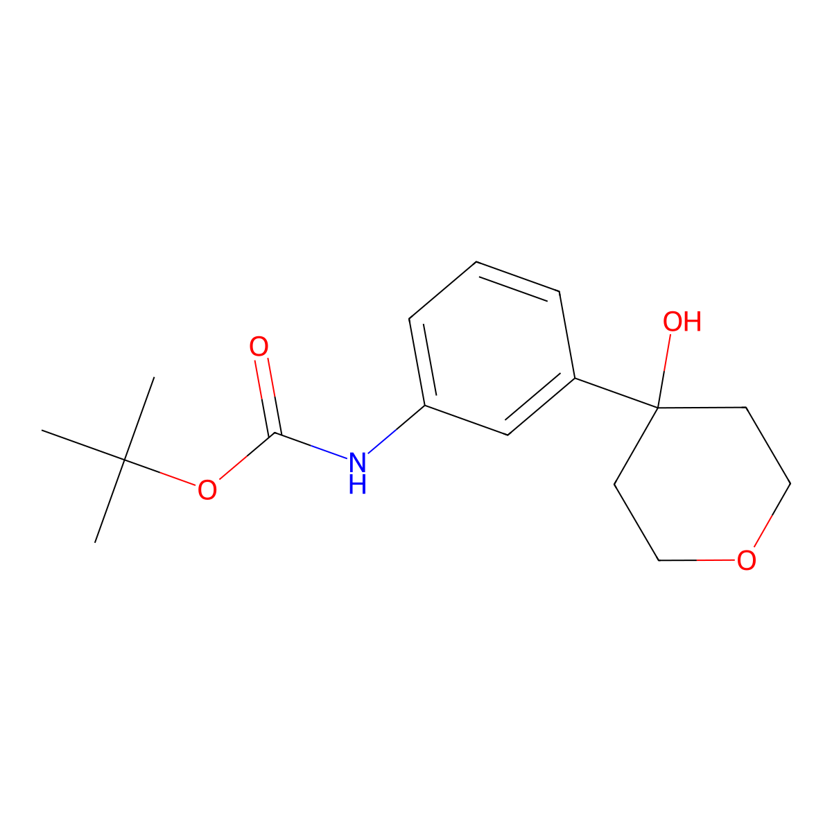 4-(3-t-Butyloxycarbonylaminophenyl)-4-hydroxytetrahydropyran molecular structure, CAS 159217-87-5