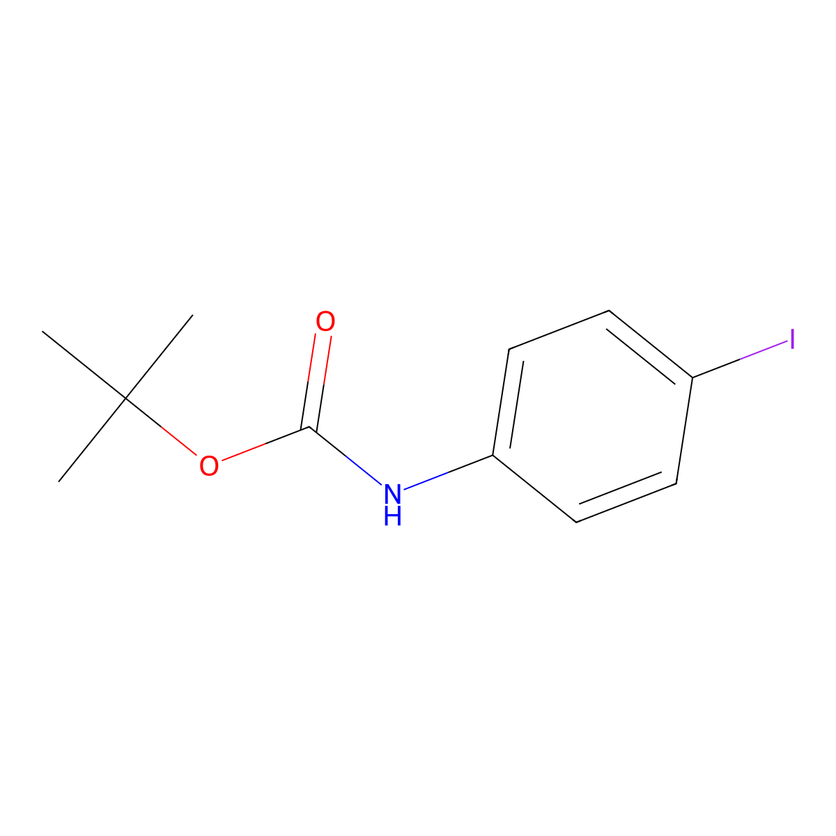 tert-butyl N-(4-iodophenyl)carbamate molecular structure, CAS 159217-89-7