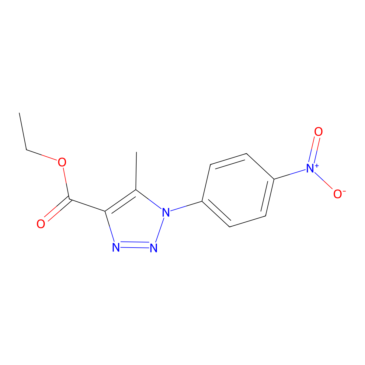 ethyl 5-methyl-1-(4-nitrophenyl)-1H-1,2,3-triazole-4-carboxylate molecular structure, CAS 15922-66-4