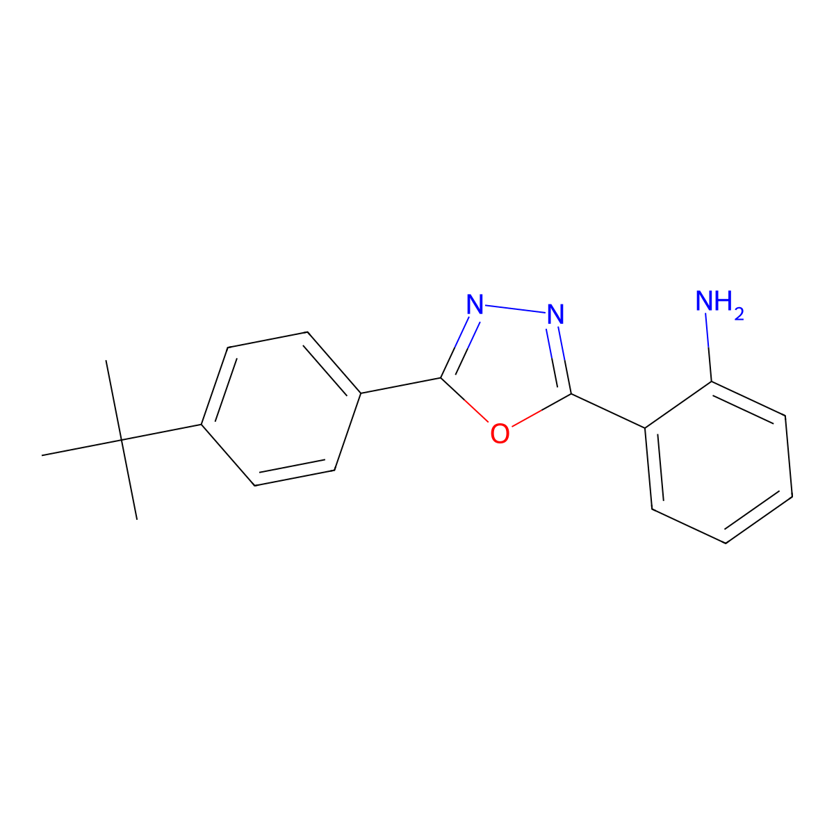 2-[5-(4-Tert-butylphenyl)-1,3,4-oxadiazol-2-yl]aniline molecular structure, CAS 159222-57-8