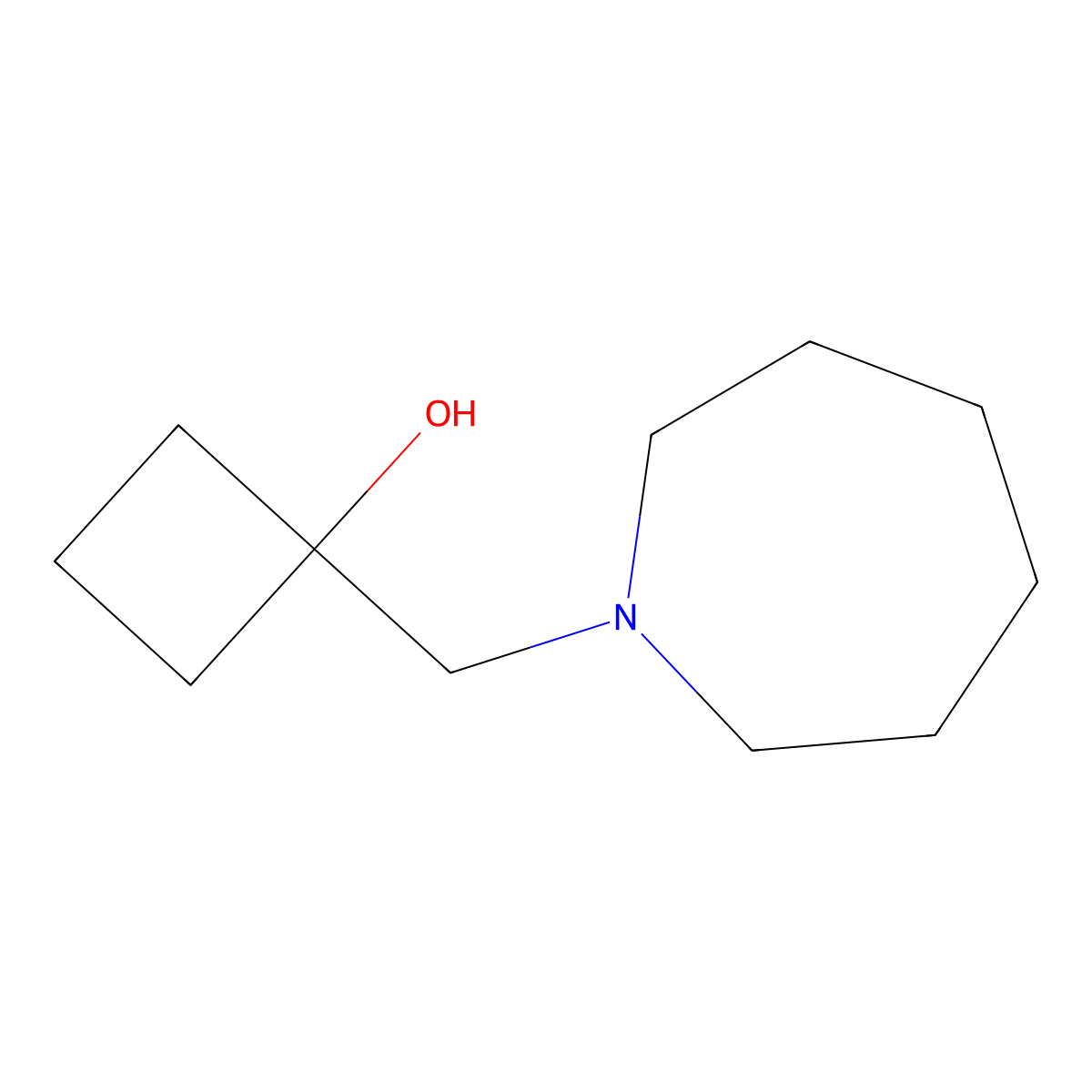 1-[(Azepan-1-yl)methyl]cyclobutan-1-ol molecular structure, CAS 1592256-18-2