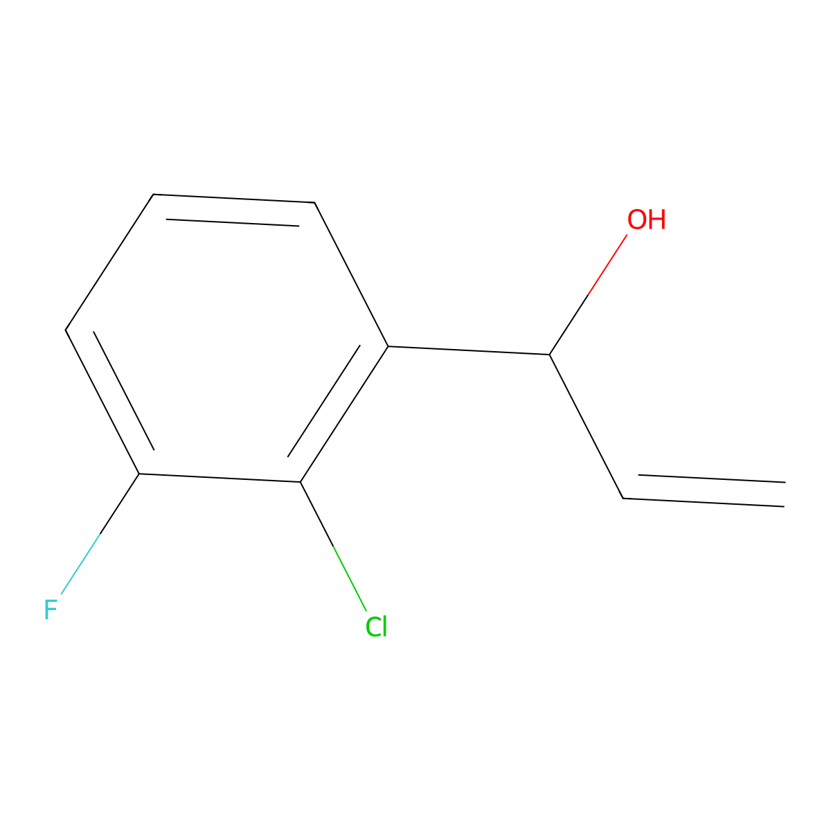 1-(2-Chloro-3-fluorophenyl)prop-2-en-1-ol molecular structure, CAS 1592263-07-4