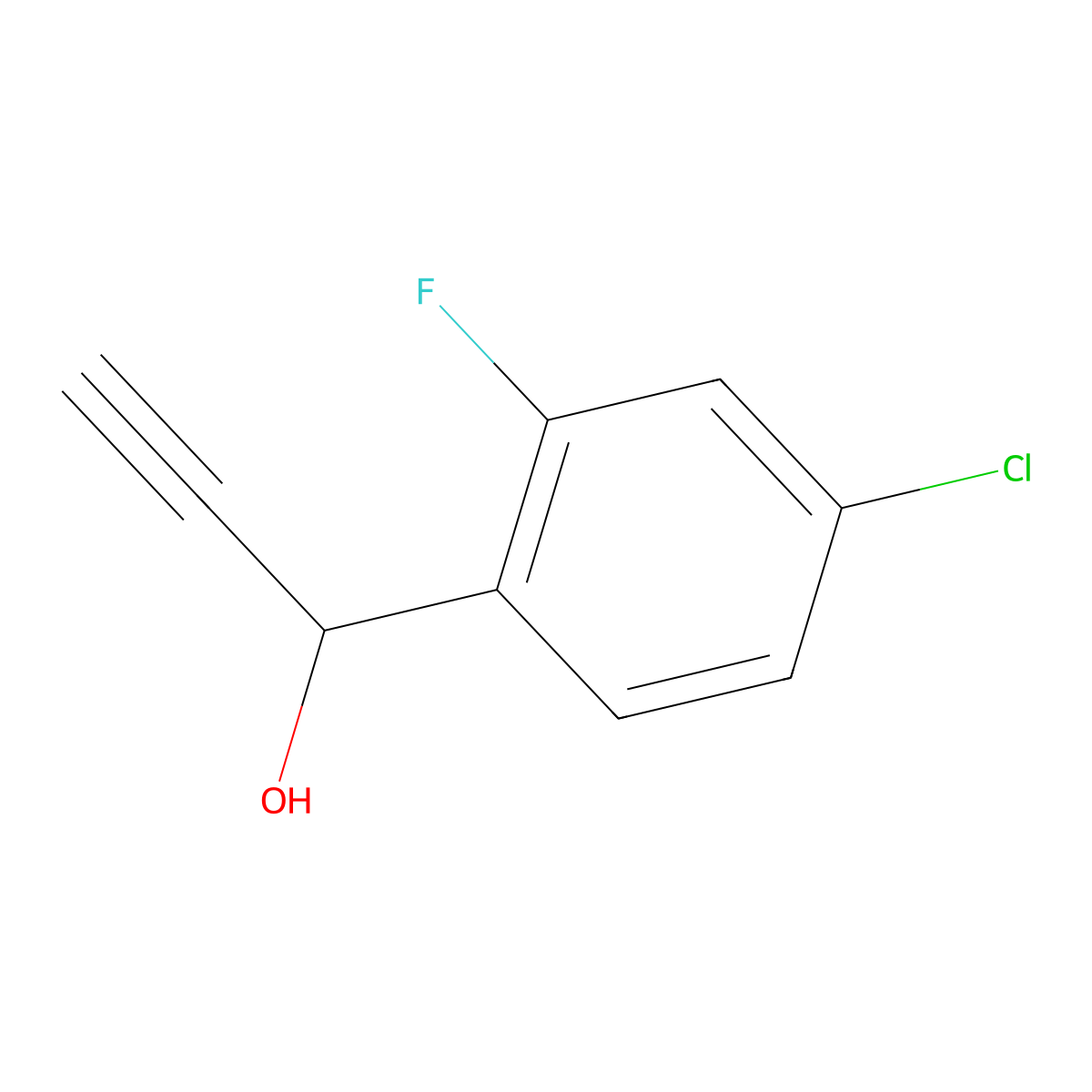 1-(4-Chloro-2-fluorophenyl)prop-2-yn-1-ol molecular structure, CAS 1592279-38-3