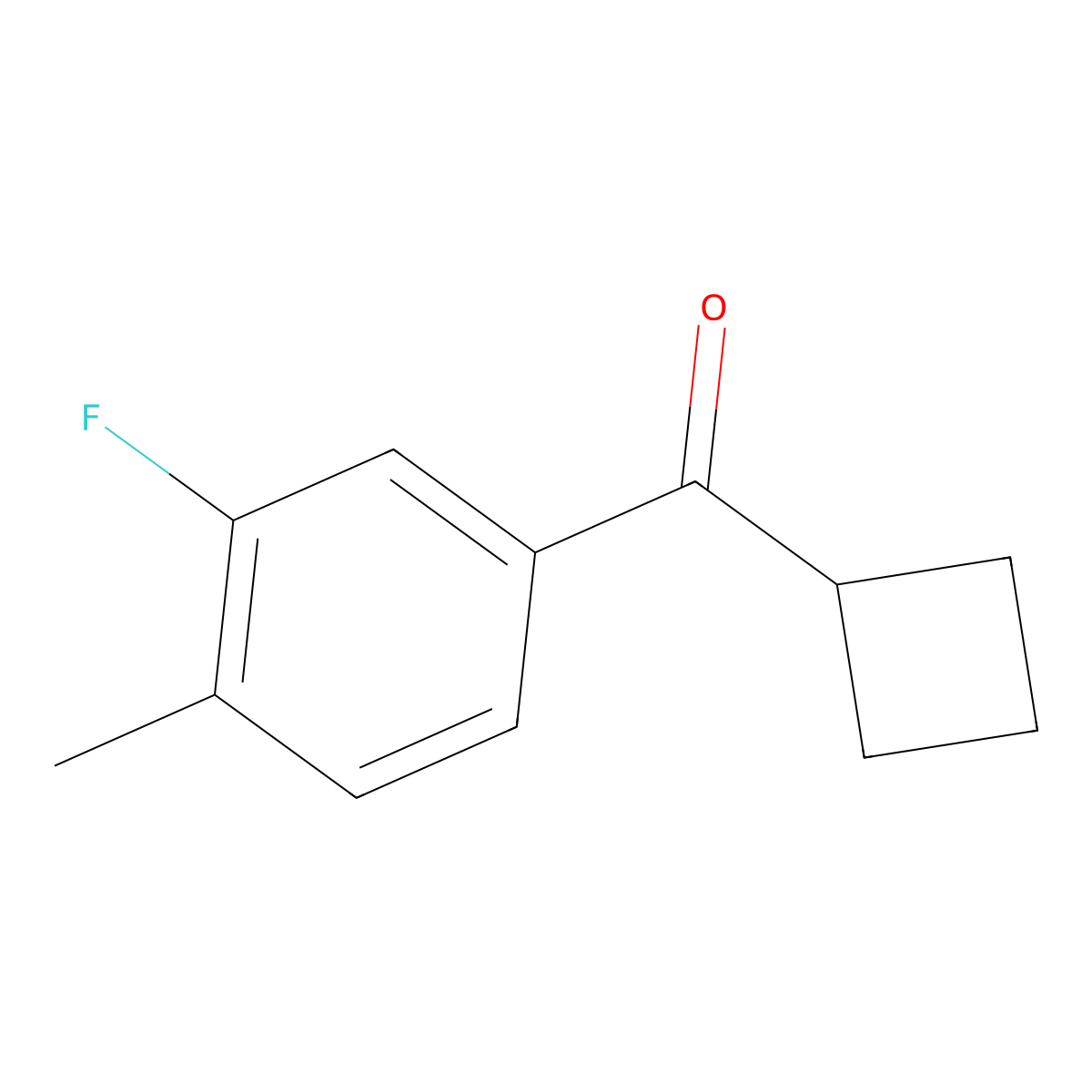 Cyclobutyl(3-fluoro-4-methylphenyl)methanone molecular structure, CAS 1592282-67-1