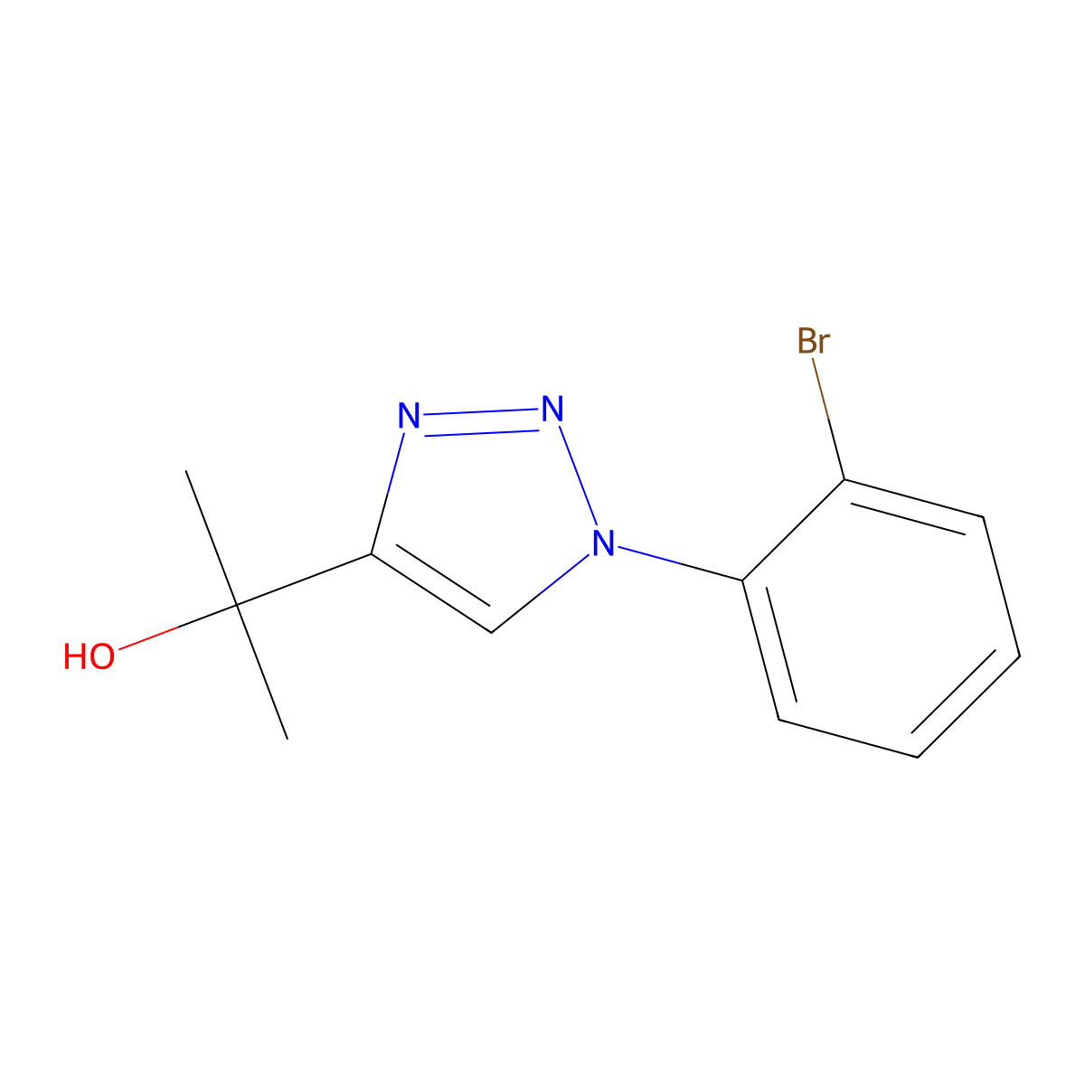 2-[1-(2-bromophenyl)-1H-1,2,3-triazol-4-yl]propan-2-ol molecular structure, CAS 1592294-80-8