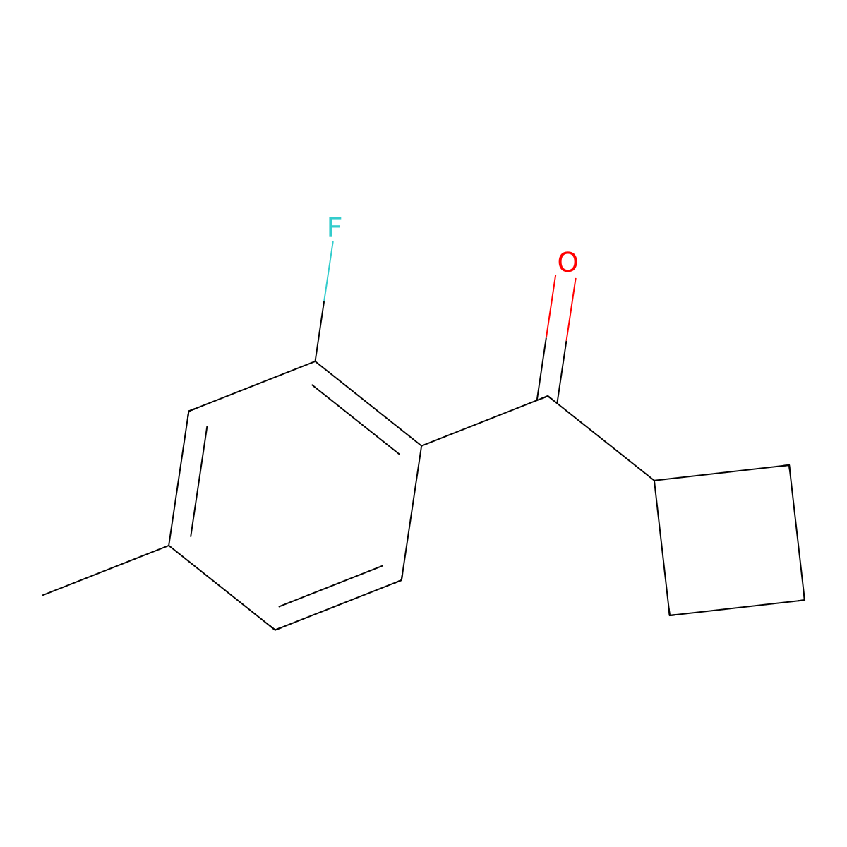 Cyclobutyl(2-fluoro-4-methylphenyl)methanone molecular structure, CAS 1592297-93-2
