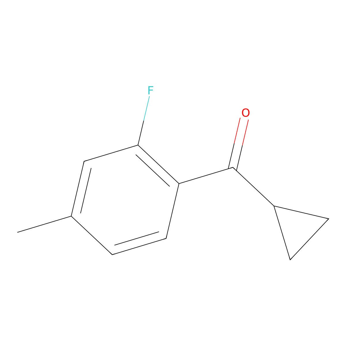 Cyclopropyl(2-fluoro-4-methylphenyl)methanone molecular structure, CAS 1592299-98-3