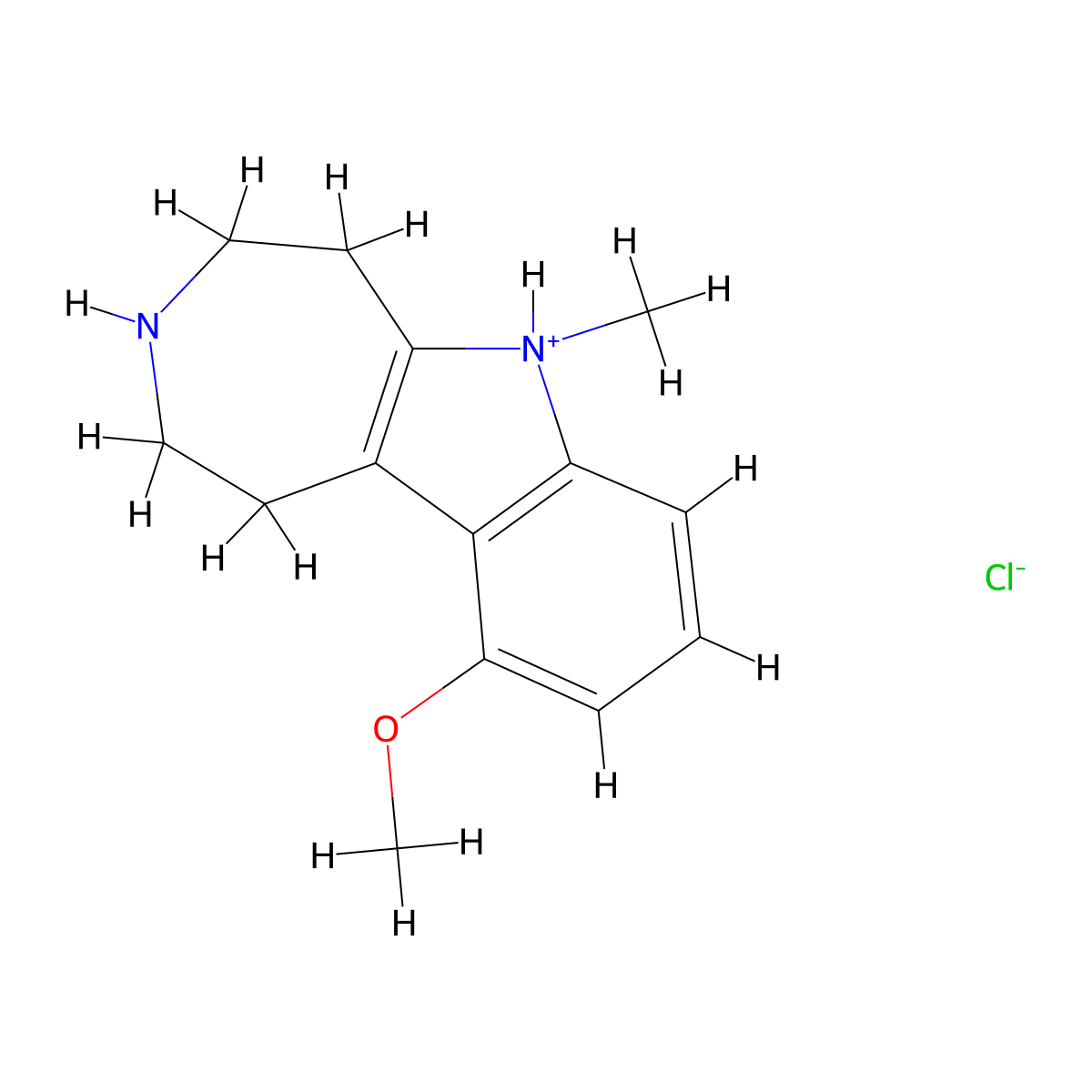 Azepino(4,5-b)indole, 1,2,3,4,5,6-hexahydro-10-methoxy-6-methyl-, hydrochloride (1:1) molecular structure, CAS 15923-43-0