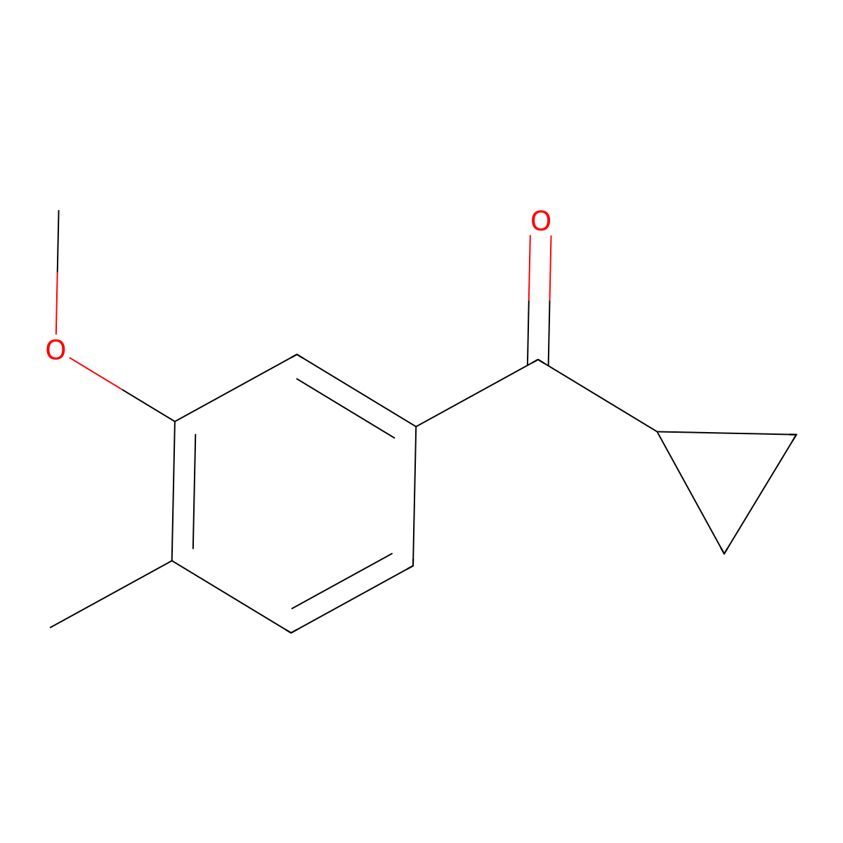 Cyclopropyl(3-methoxy-4-methylphenyl)methanone molecular structure, CAS 1592327-99-5