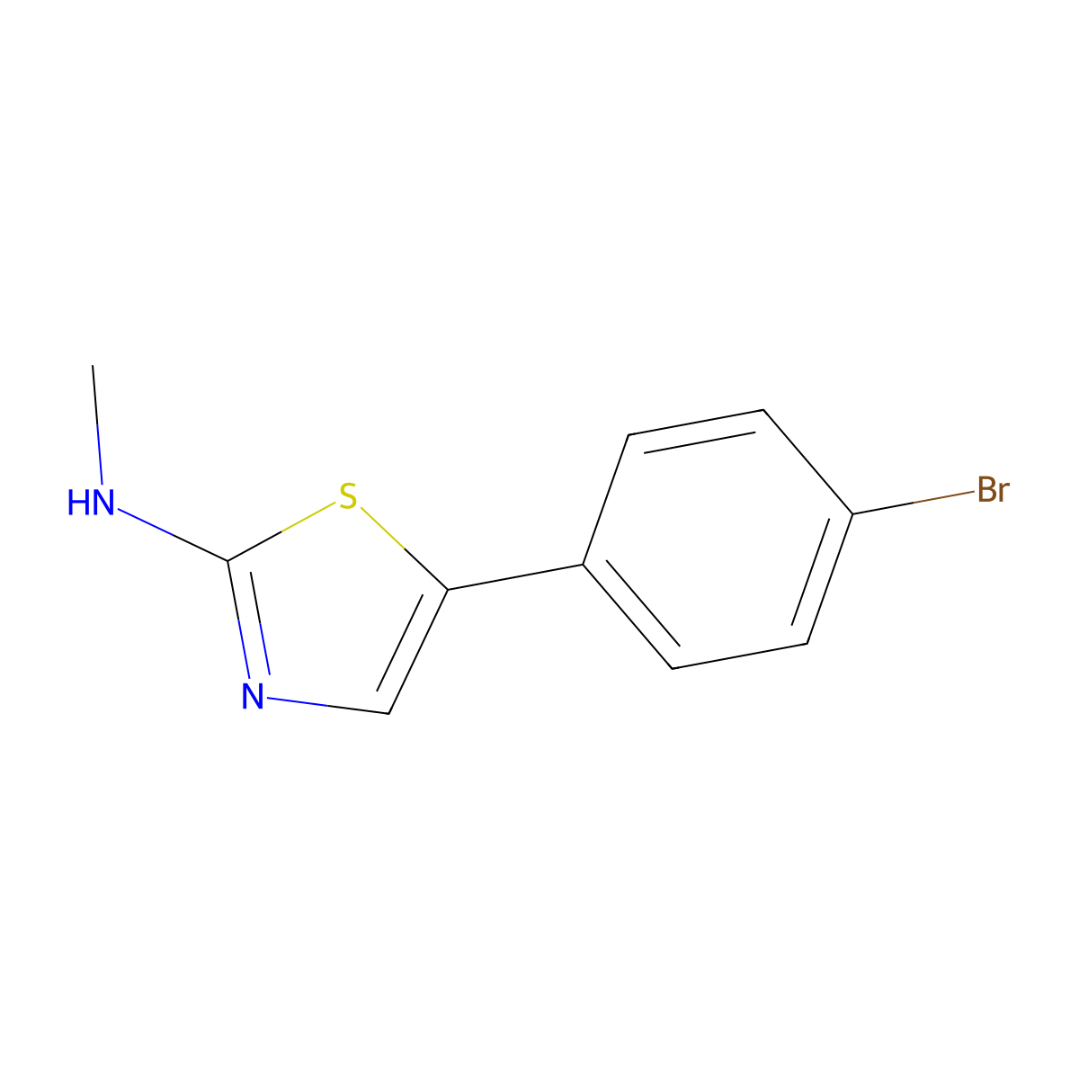 5-(4-Bromophenyl)-N-methylthiaZol-2-amine molecular structure, CAS 1592334-95-6