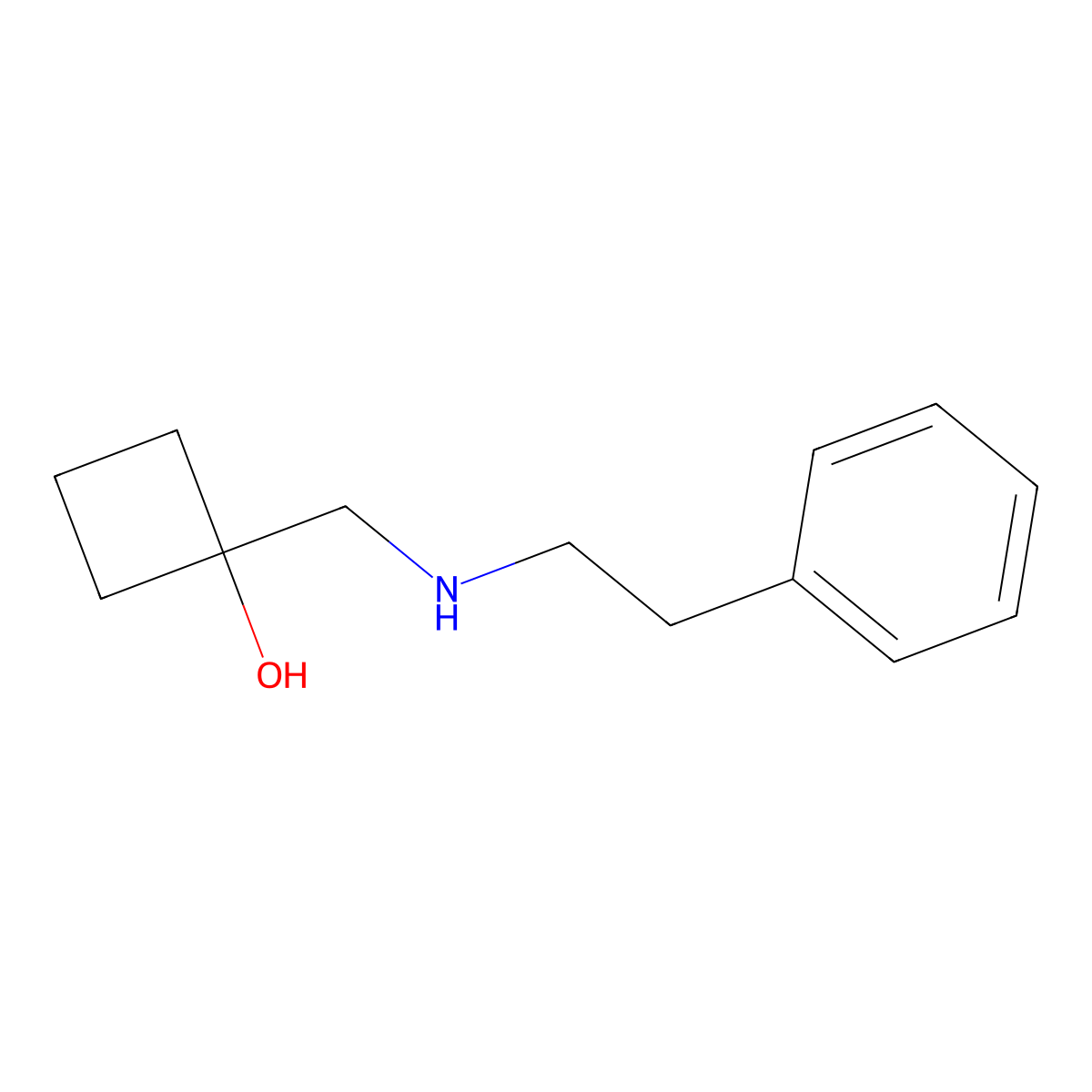1-{[(2-Phenylethyl)amino]methyl}cyclobutan-1-ol molecular structure, CAS 1592338-34-5