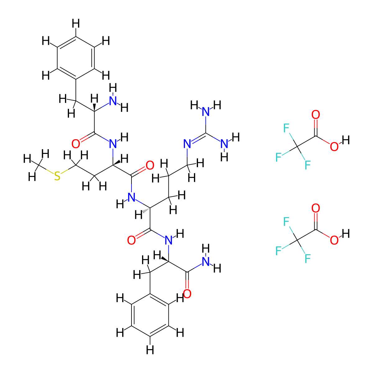 Phe-Met-Arg-Phe amide trifluoroacetate molecular structure, CAS 159237-99-7