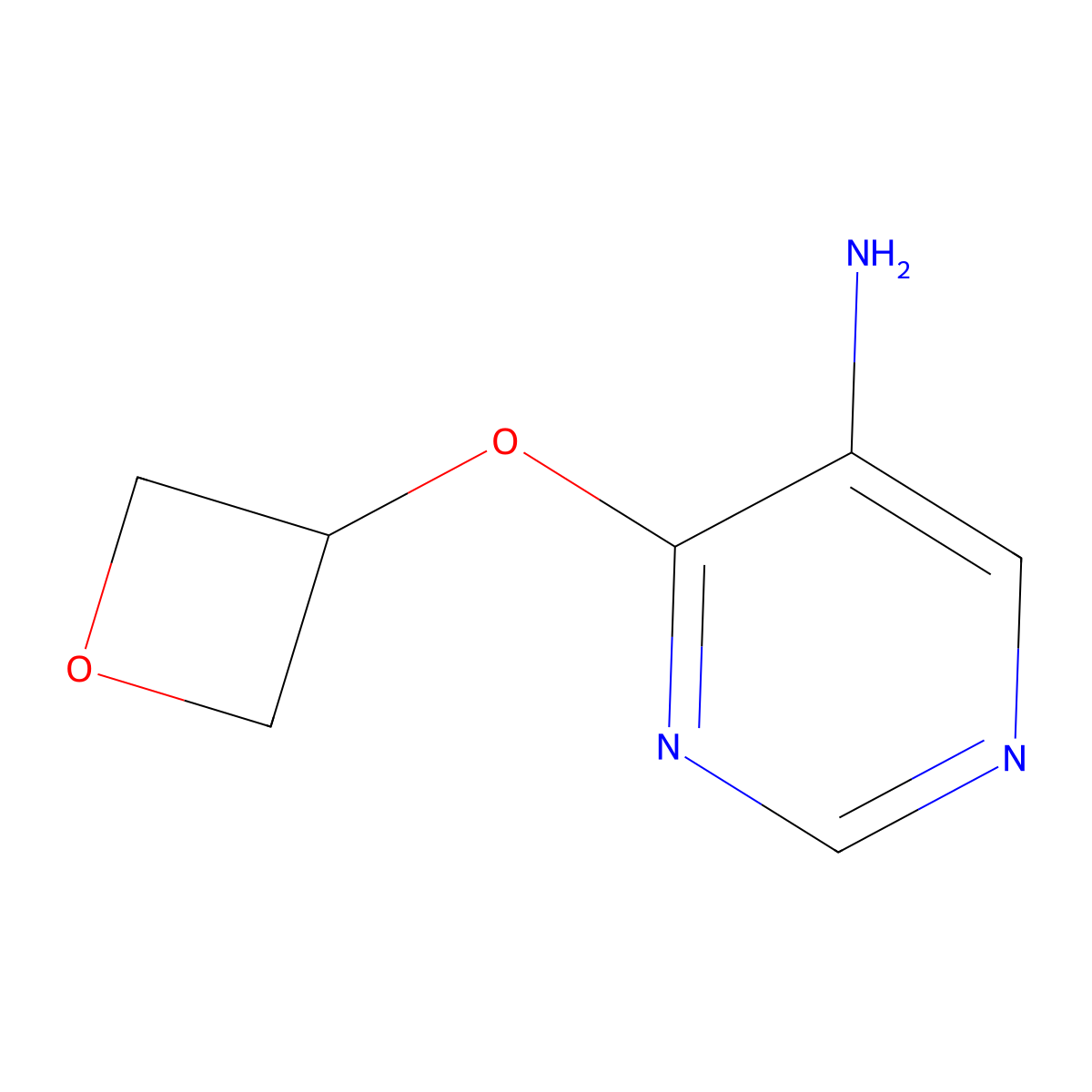 4-(Oxetan-3-yloxy)pyrimidin-5-amine molecular structure, CAS 1592381-03-7