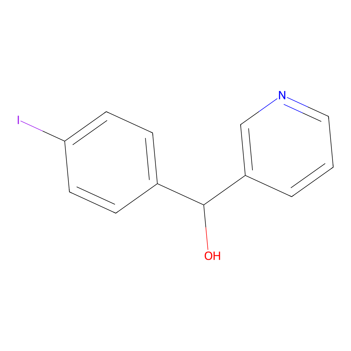 alpha-(4-Iodophenyl)-3-pyridinemethanol molecular structure, CAS 1592383-62-4