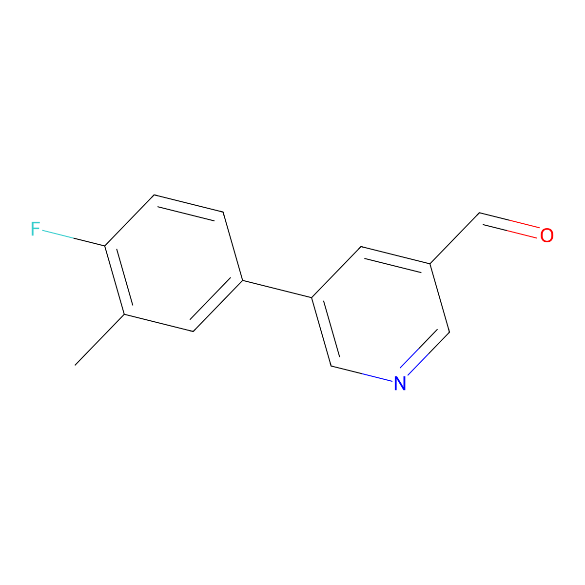 5-(4-Fluoro-3-methylphenyl)pyridine-3-carbaldehyde molecular structure, CAS 1592387-63-7