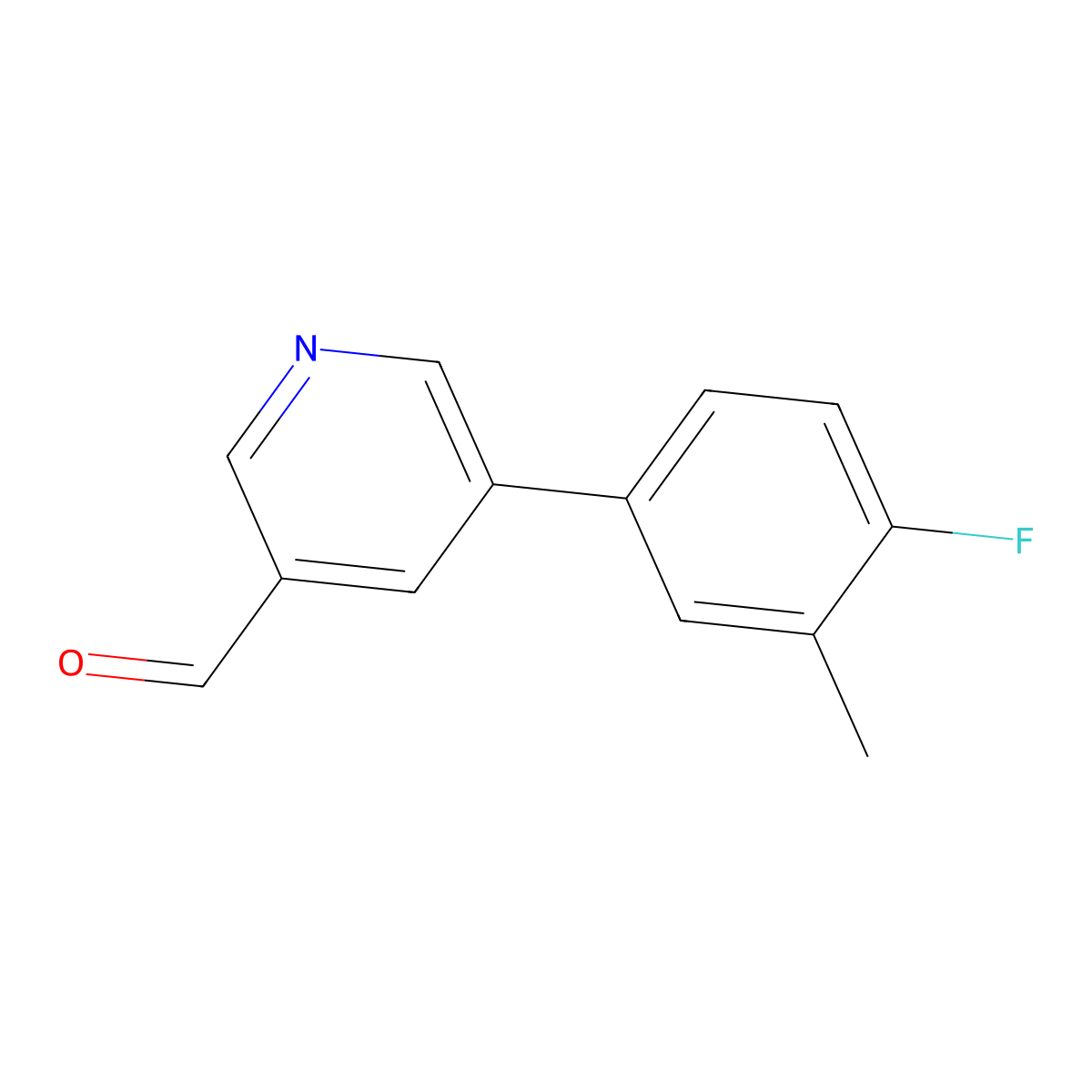 5-(4-Fluoro-3-methylphenyl)pyridine-3-carbaldehyde molecular structure, CAS 1592387-63-7