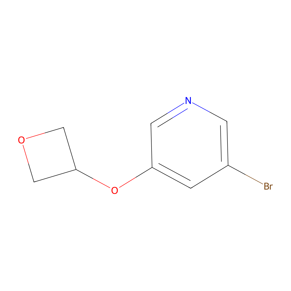 3-Bromo-5-(oxetan-3-yloxy)pyridine molecular structure, CAS 1592388-39-0