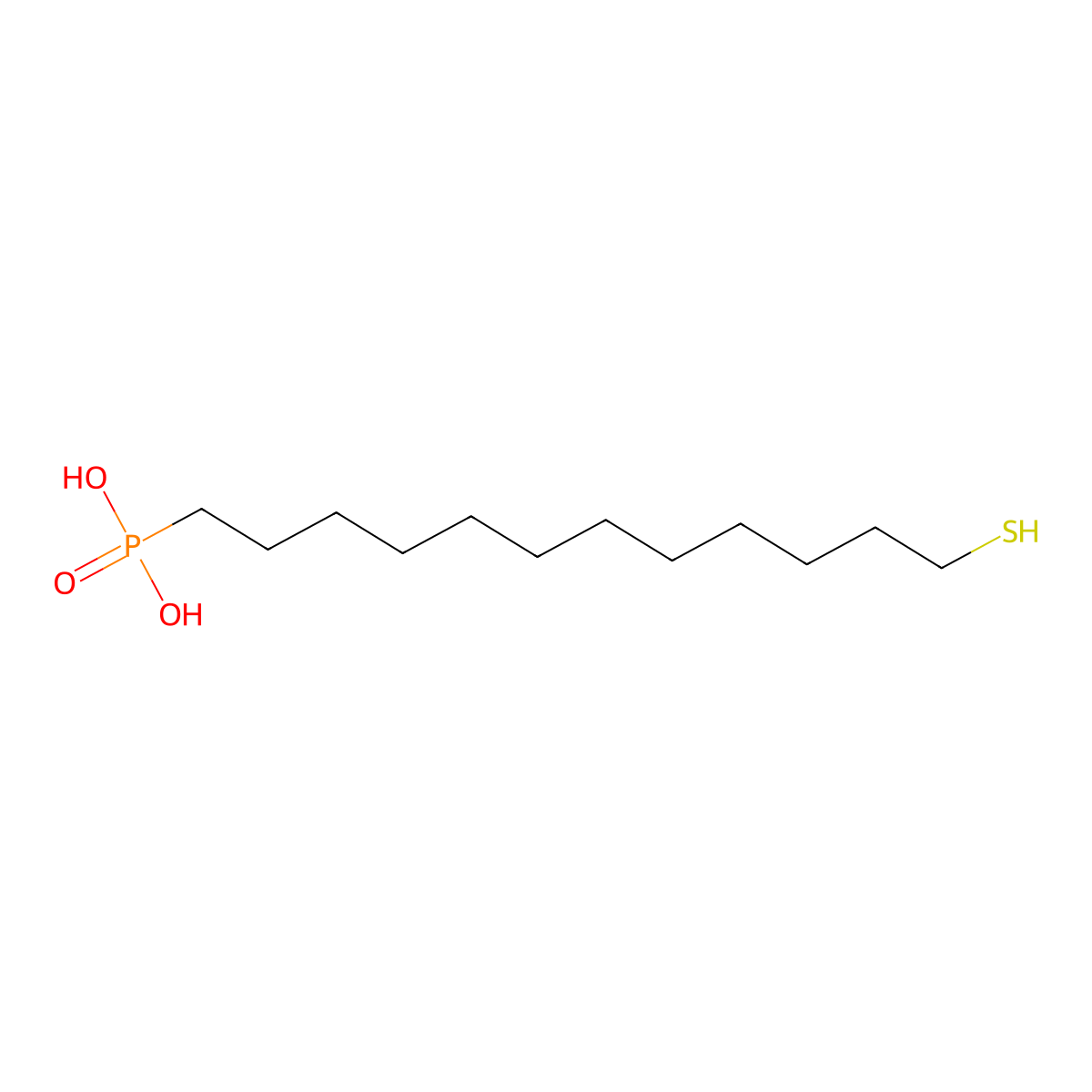 (12-Sulfanyldodecyl)phosphonic acid molecular structure, CAS 159239-33-5