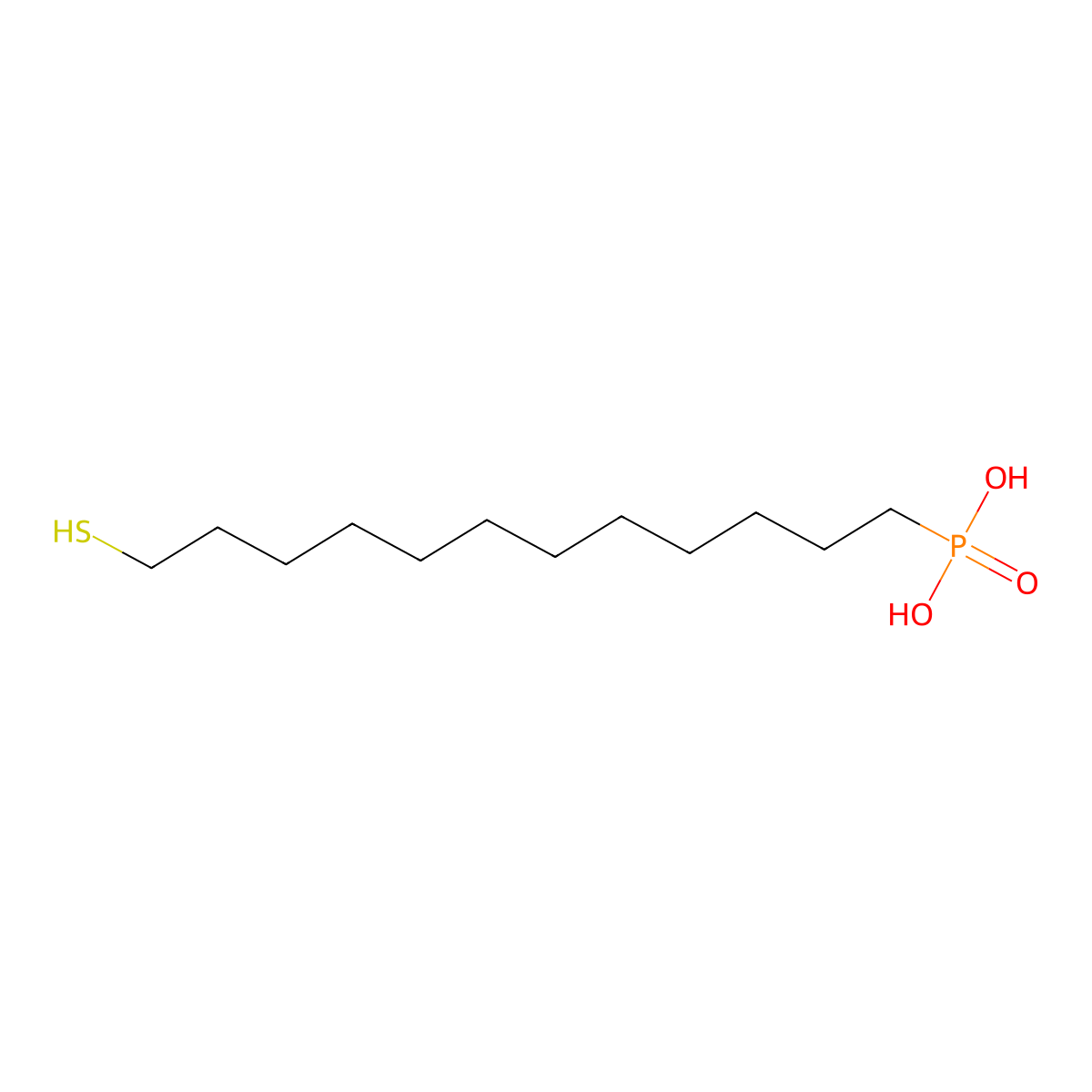 (12-Sulfanyldodecyl)phosphonic acid molecular structure, CAS 159239-33-5