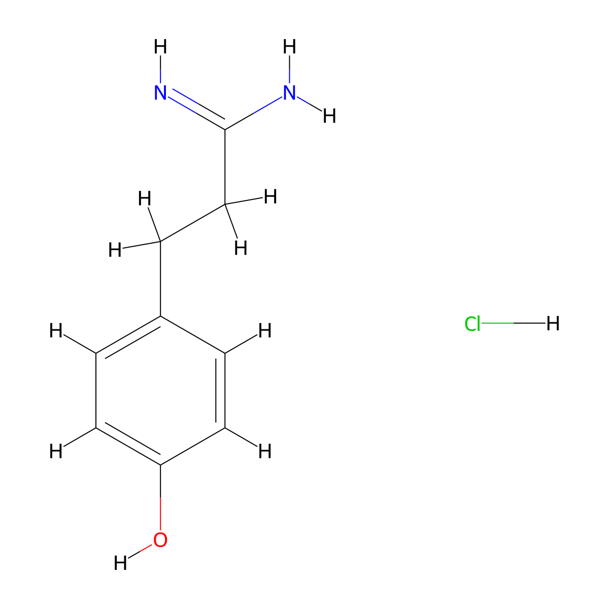 3-(4-Hydroxy-phenyl)-propionamidine hydrochloride molecular structure, CAS 159239-64-2